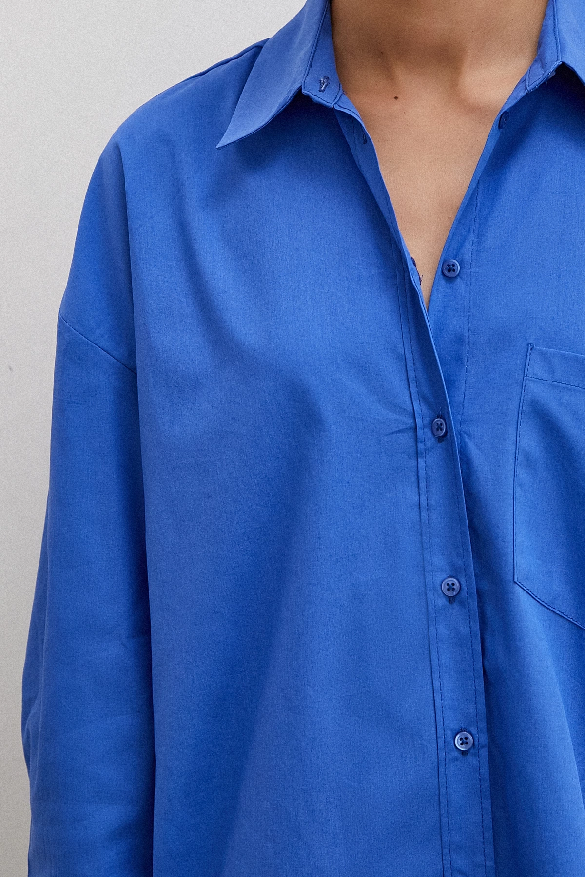 Pamuklu Klasik Gömlek İndigo