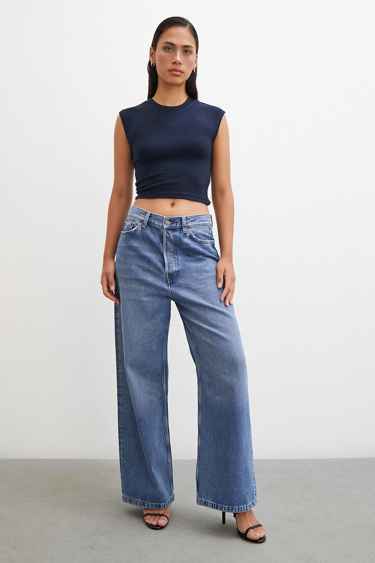 Sıfır Kol T-shirt Lacivert