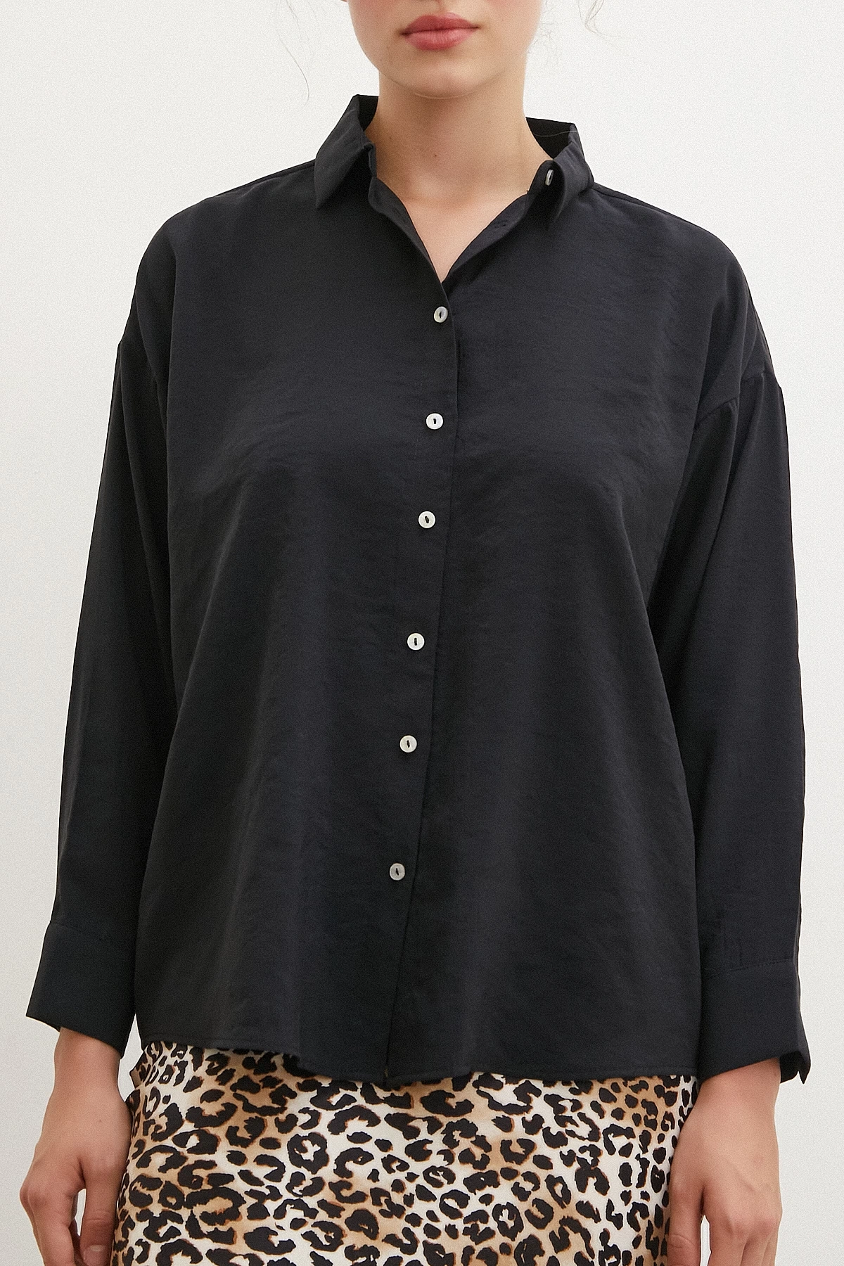 Basic Modal Gömlek Siyah