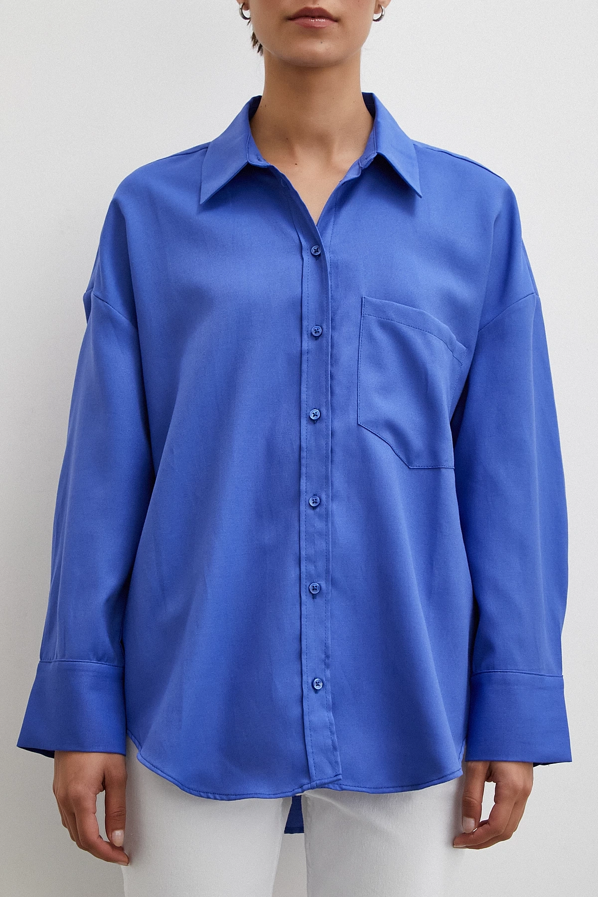 Robalı Klasik Gömlek Lacivert