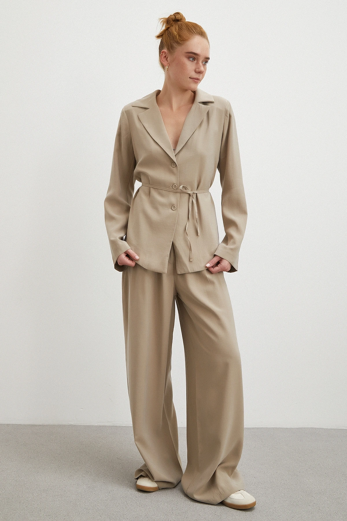 Gömlek Pantolon Modal Takım Taş