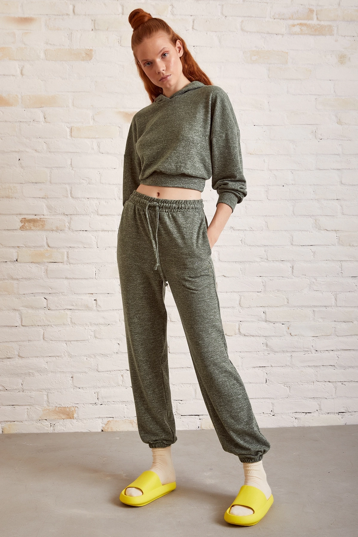 Bol Kesim Eşofman Takım Haki