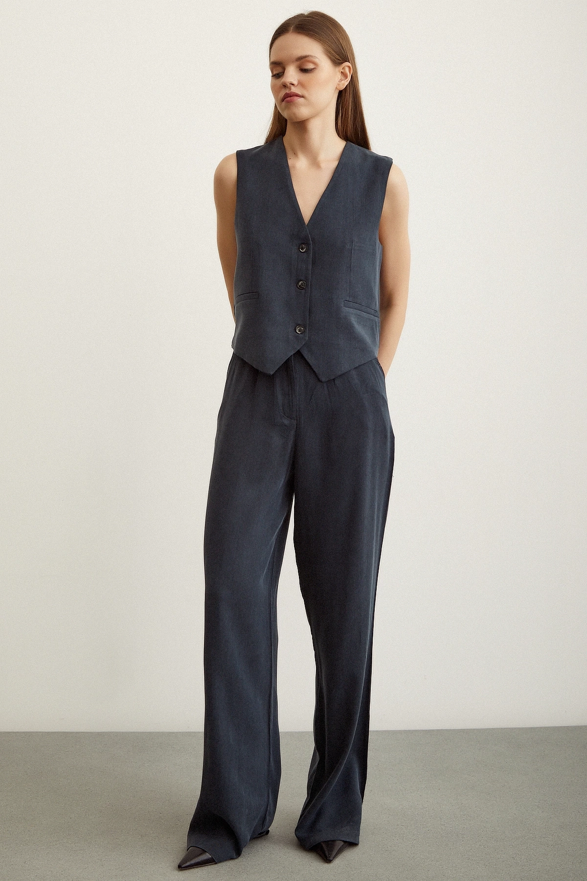 Geniş Paça Pantolon Lacivert