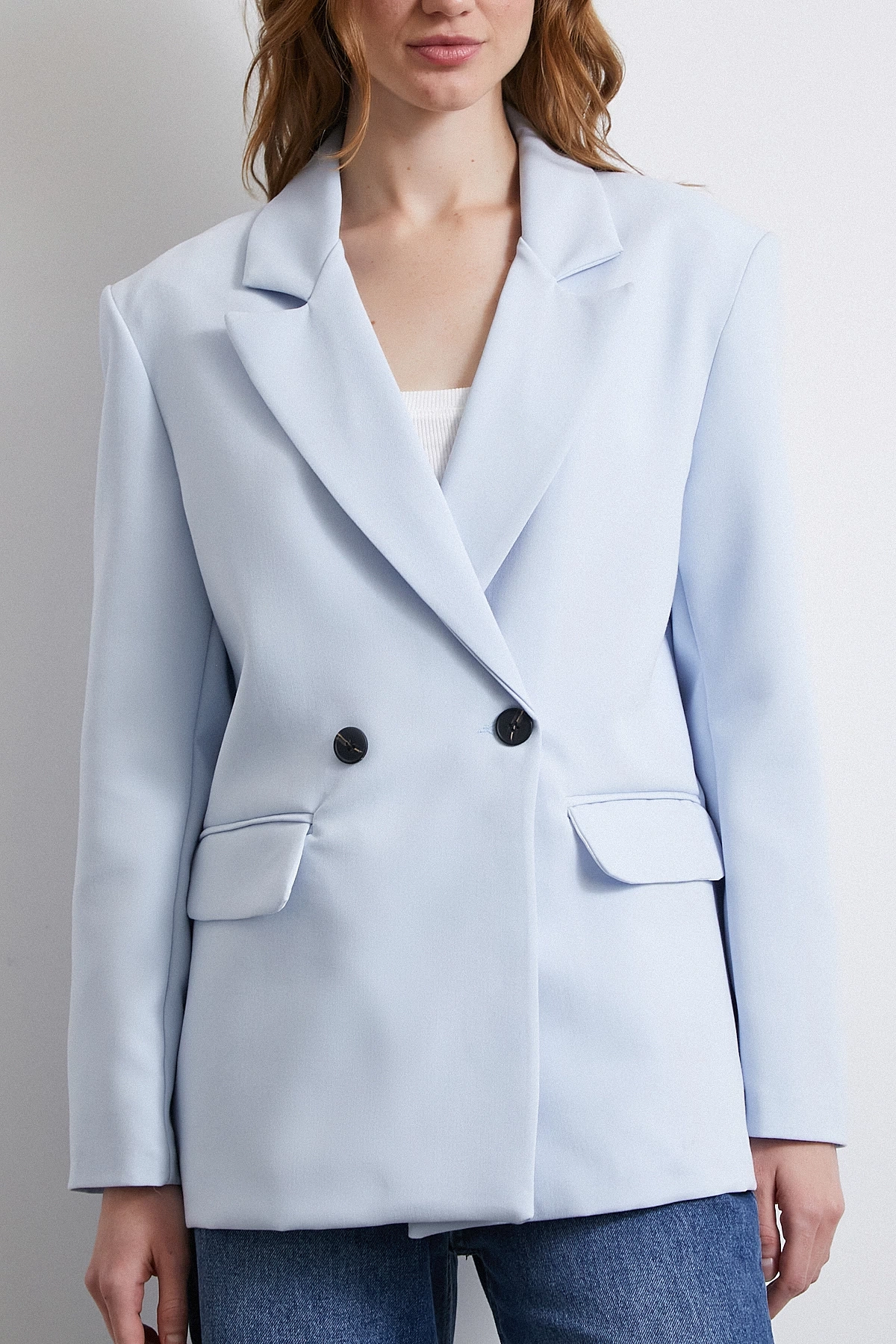 Klasik Poliviskon Ceket Mavi