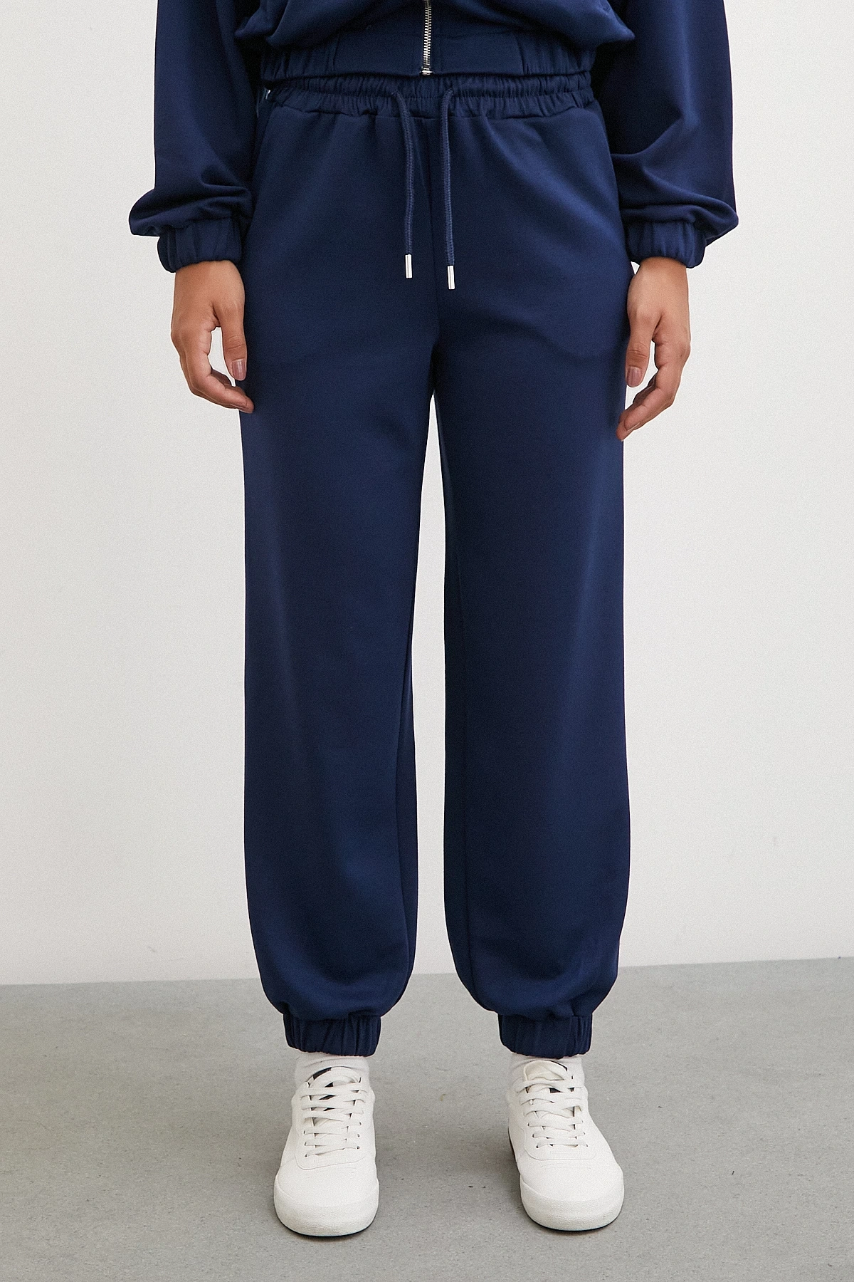 Lastikli Cepli Eşofman Altı Lacivert