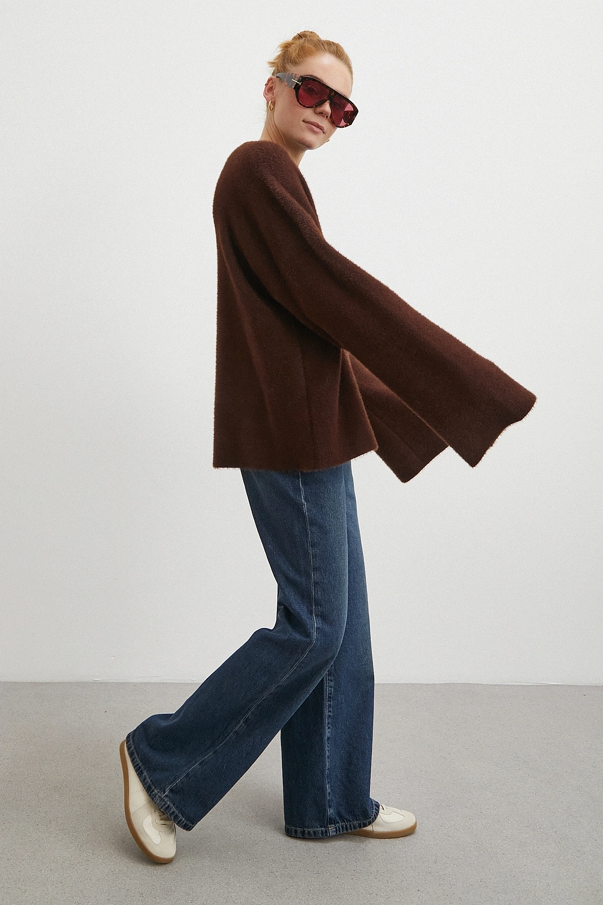 Yüksek Bel Flare Jean Lacivert