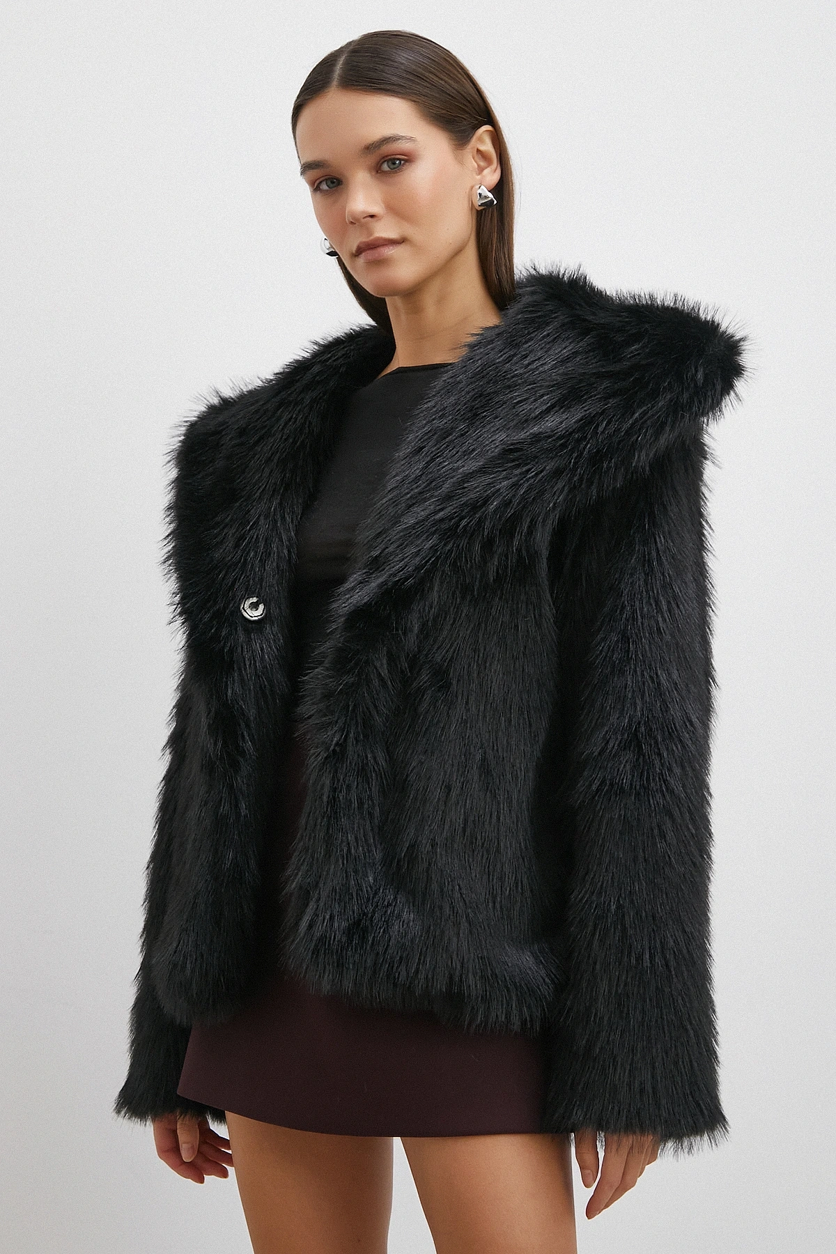 Midi Boy Lolita Kürk Siyah