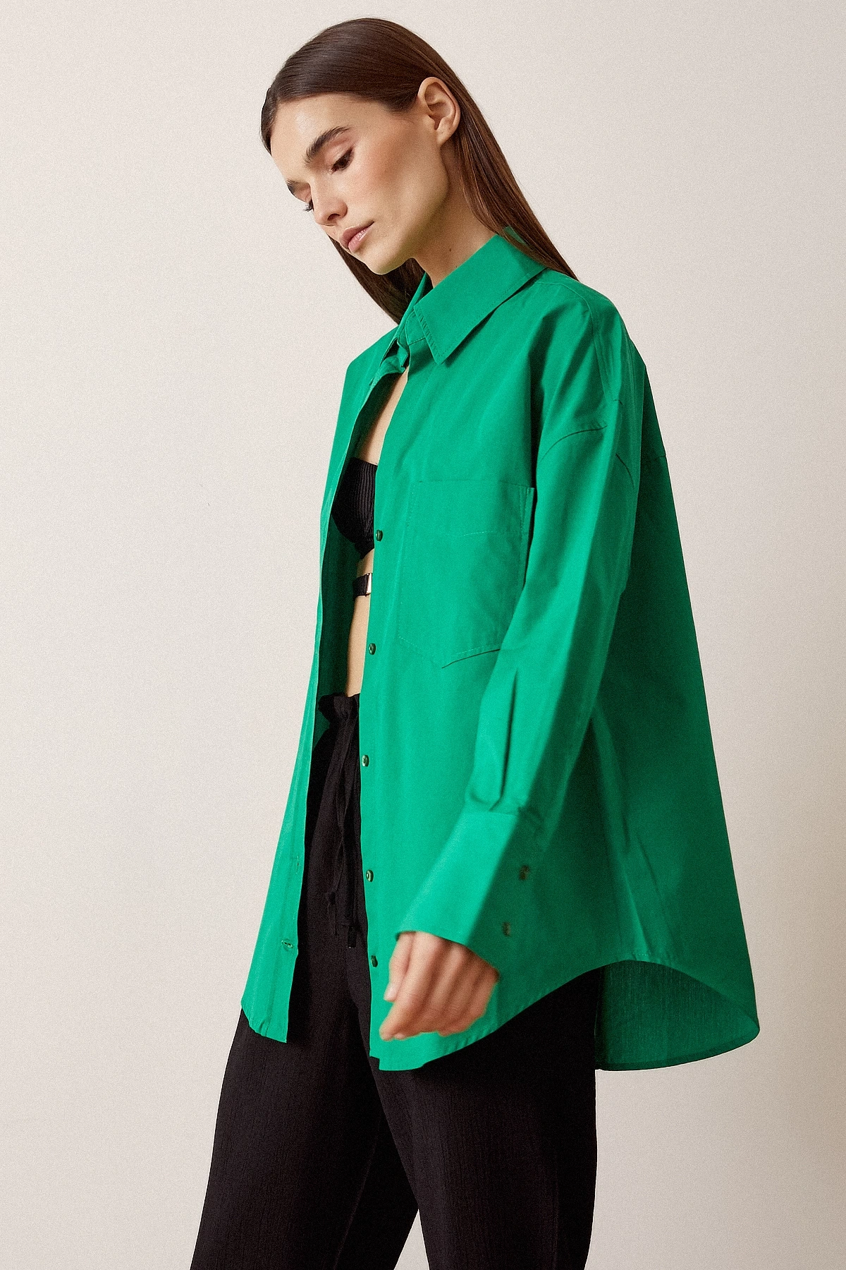 Klasik Poplin Gömlek Yeşil