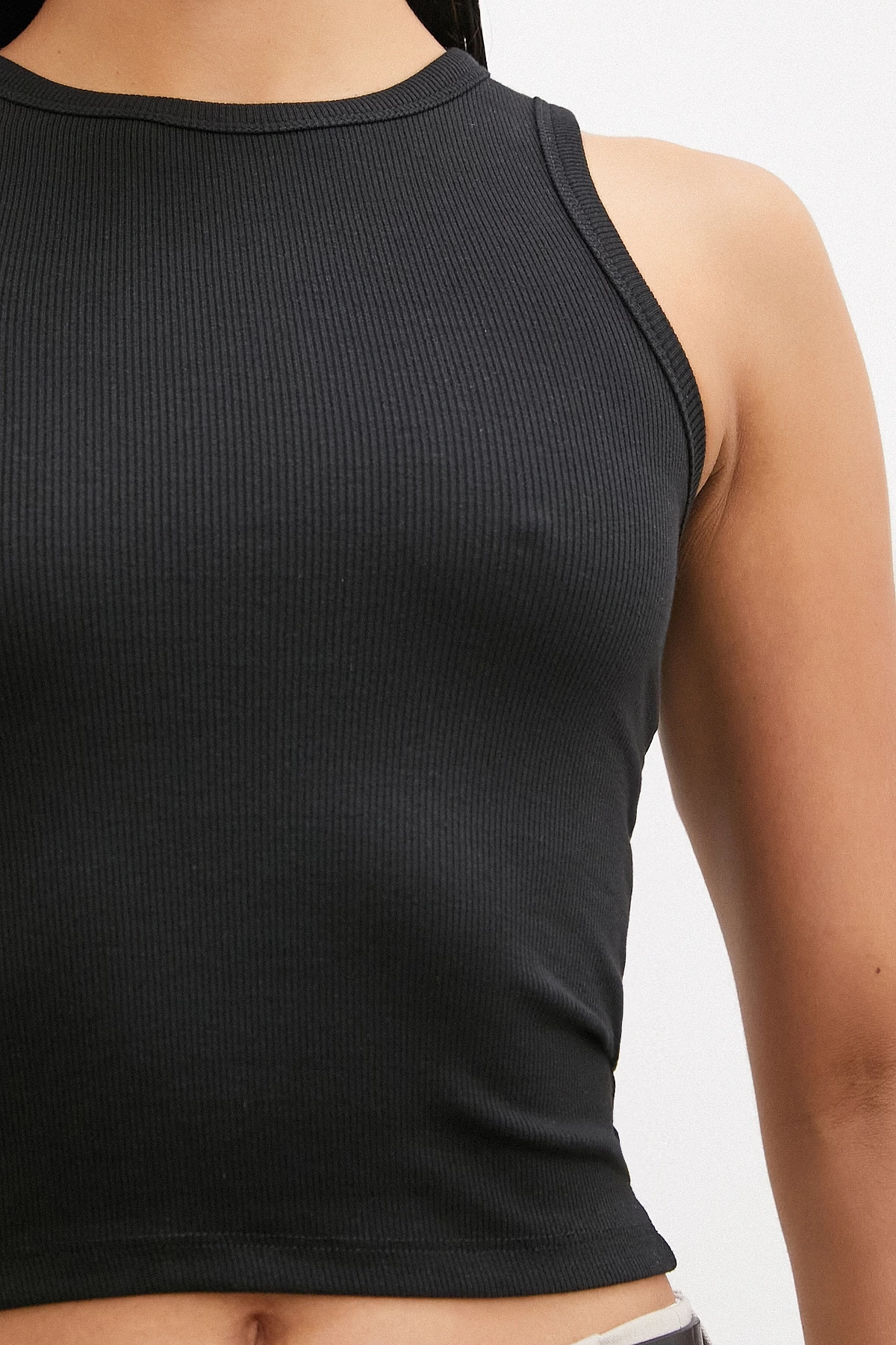 Bisiklet Yaka Top Siyah