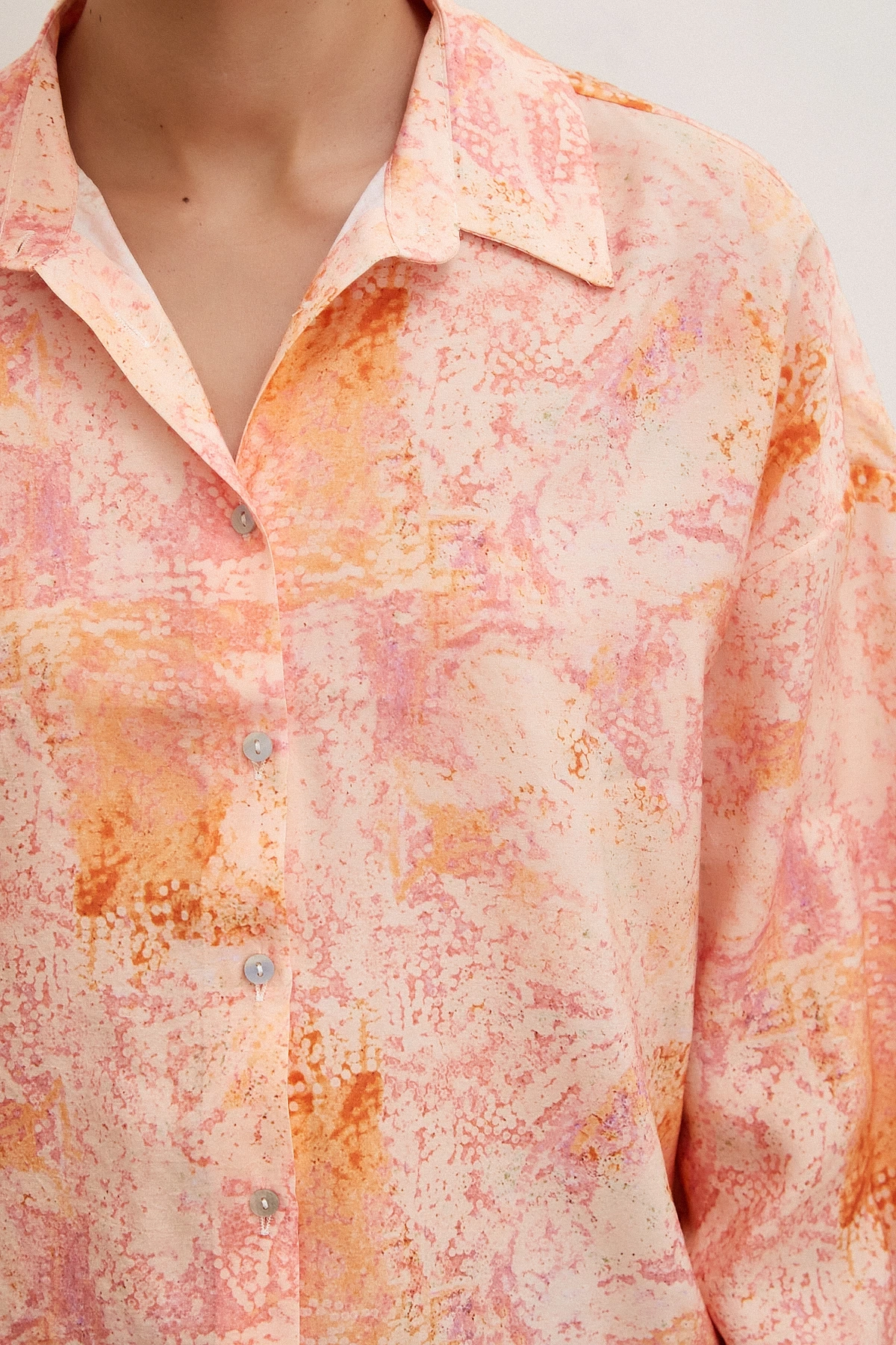 Damla Desenli Gömlek Pembe