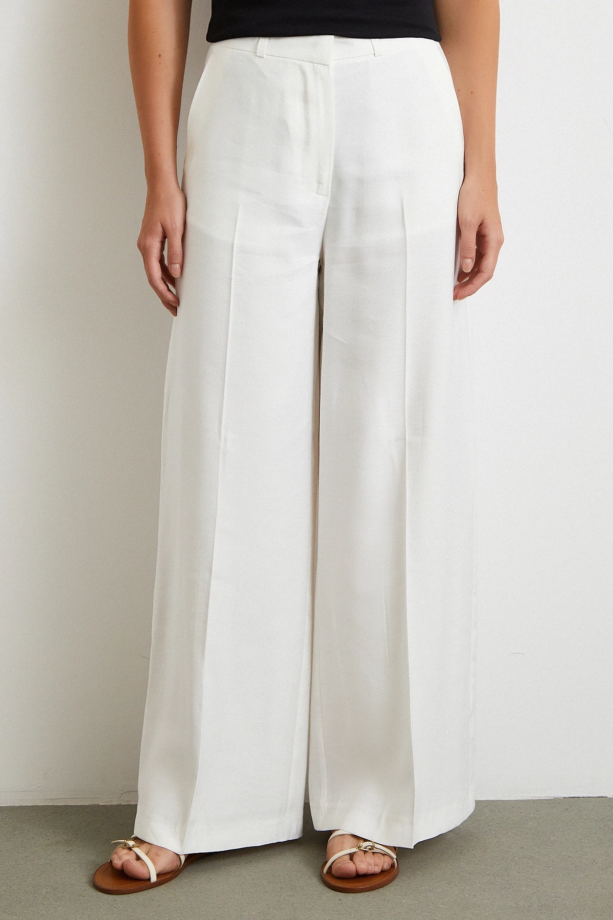 Geniş Paça Palazzo Pantolon Ekru