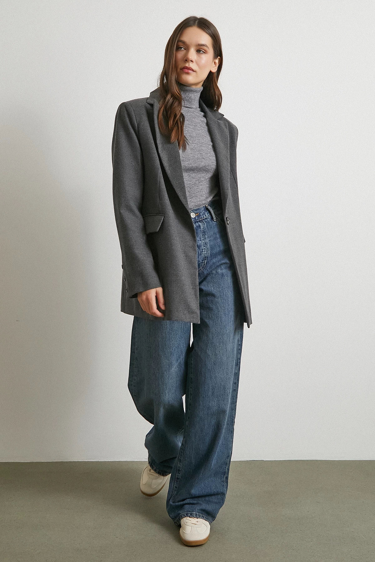 Yüksek Bel Beş Cepli Regular Fit Jean Lacivert