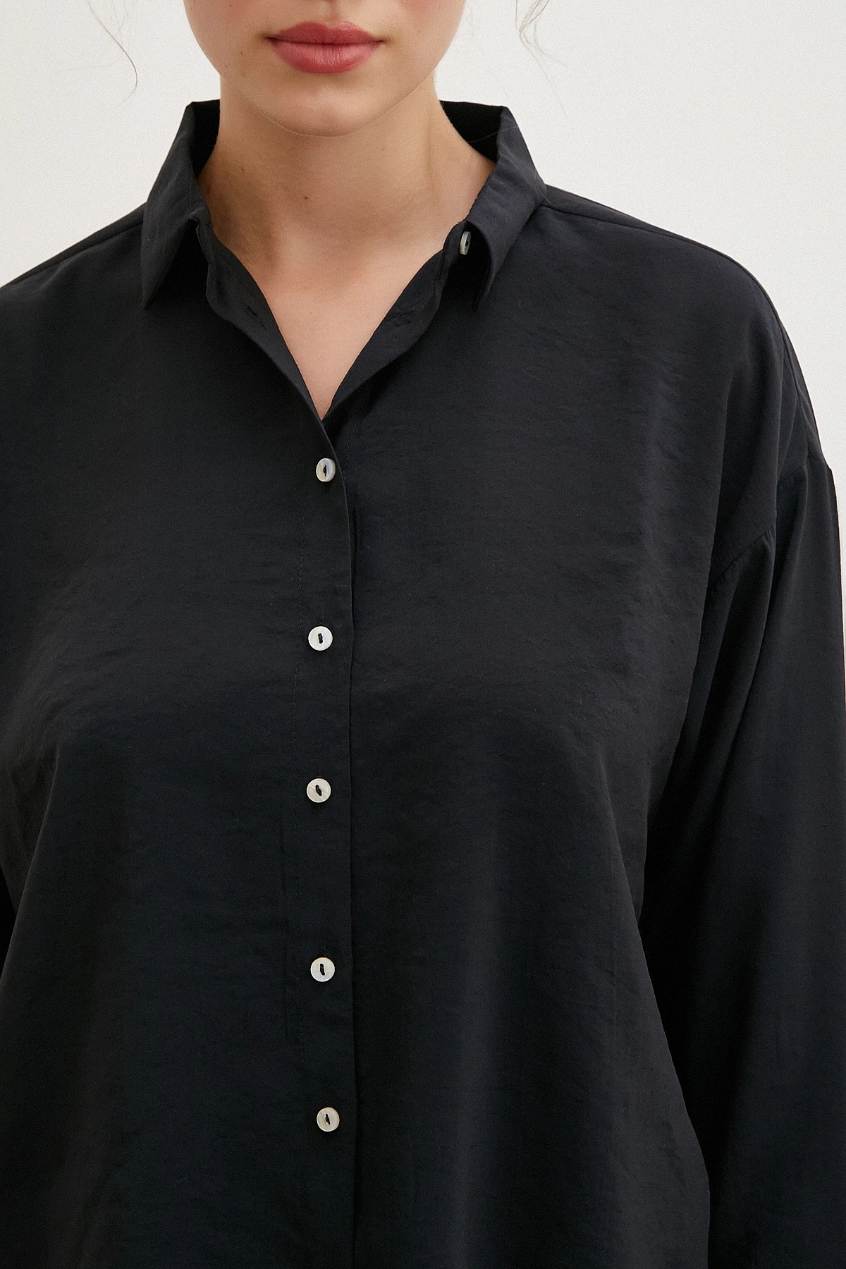 Basic Modal Gömlek Siyah