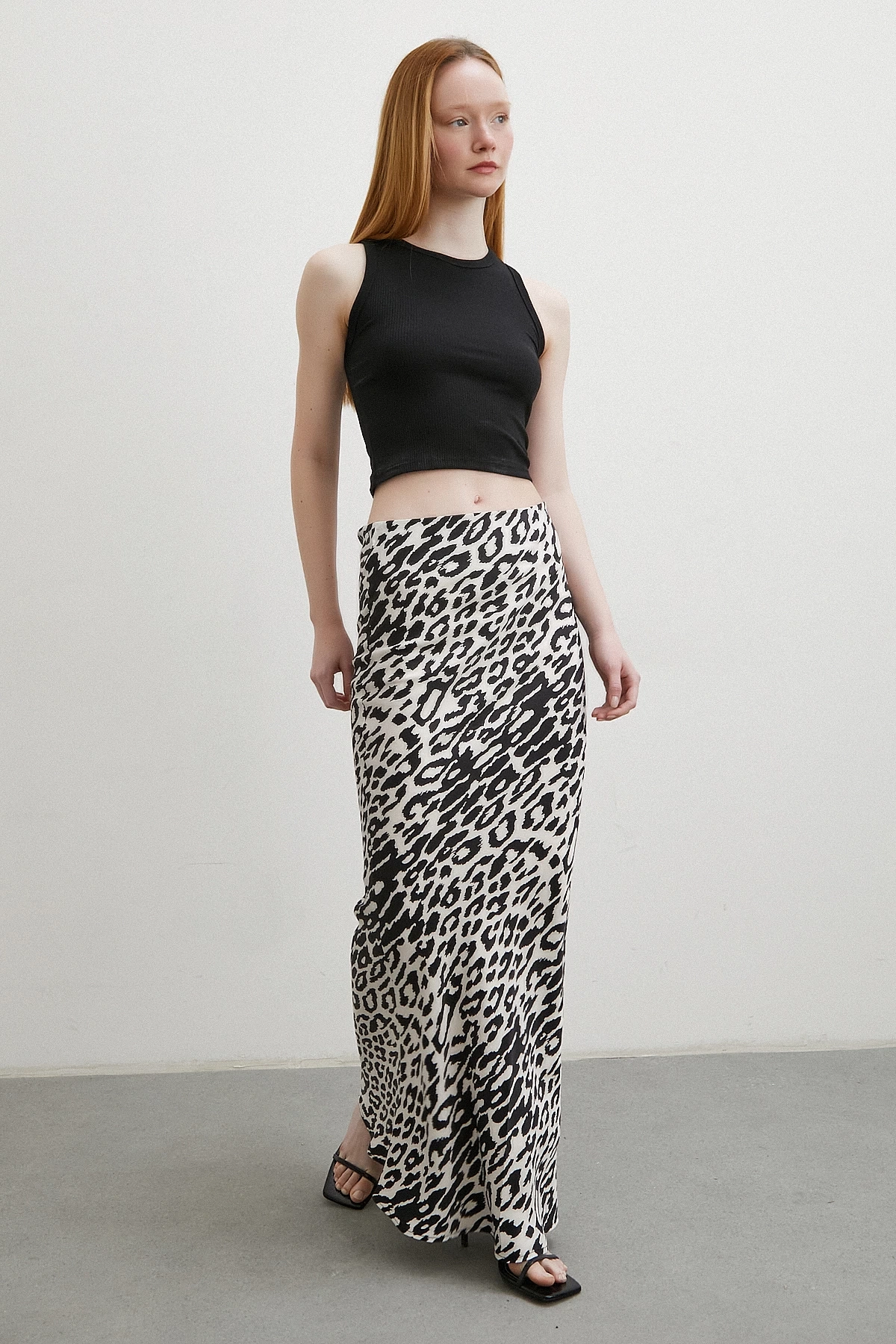 Desenli Maxi Verev Etek Ekru