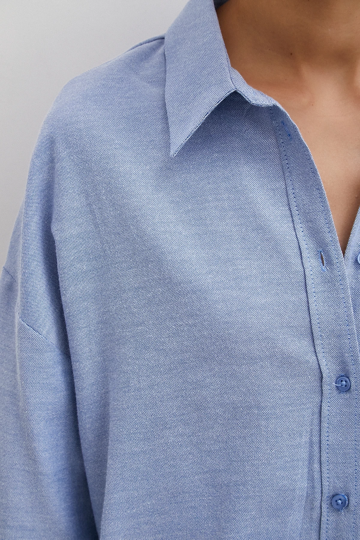 Robalı Klasik Gömlek İndigo