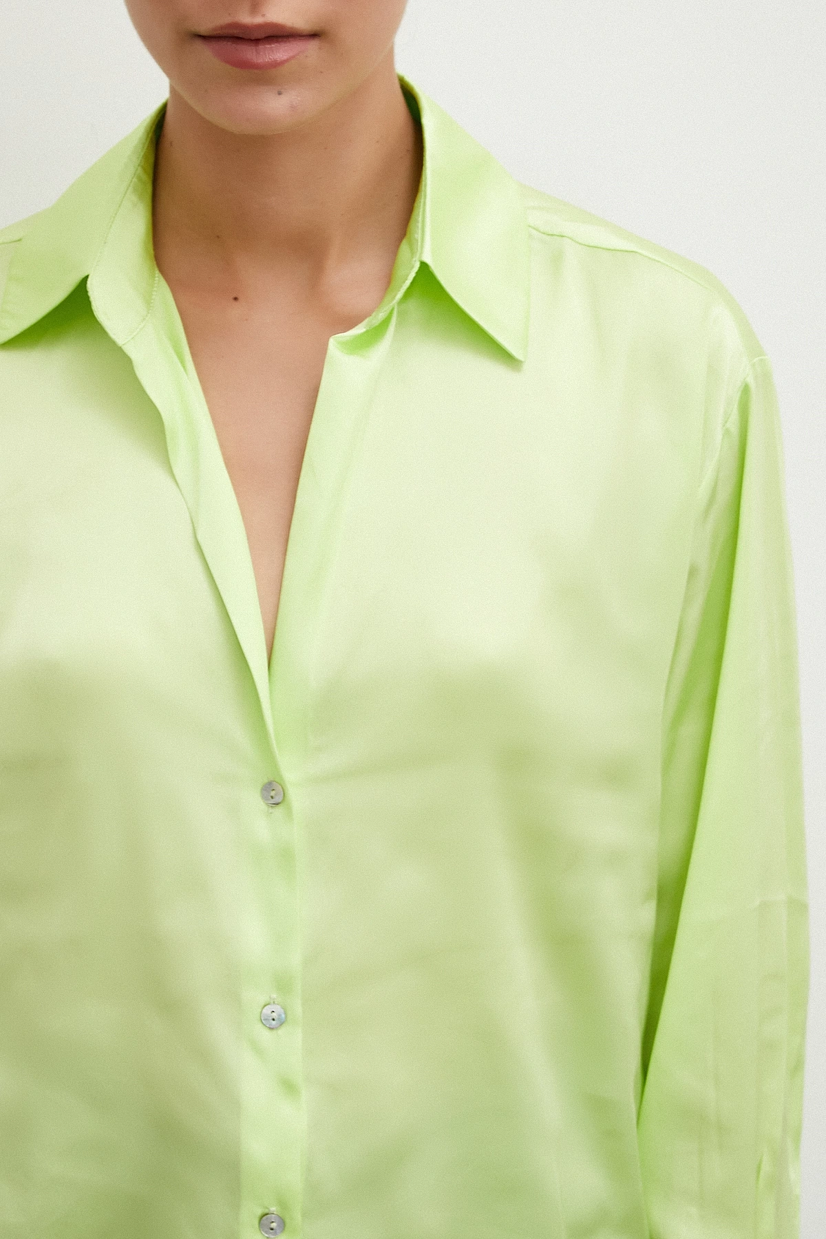 Basic Saten Gömlek Sarı