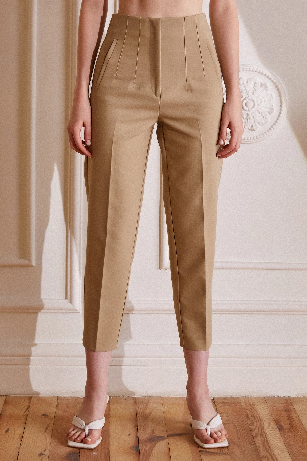 Skinny Kumaş Pantolon Vizon