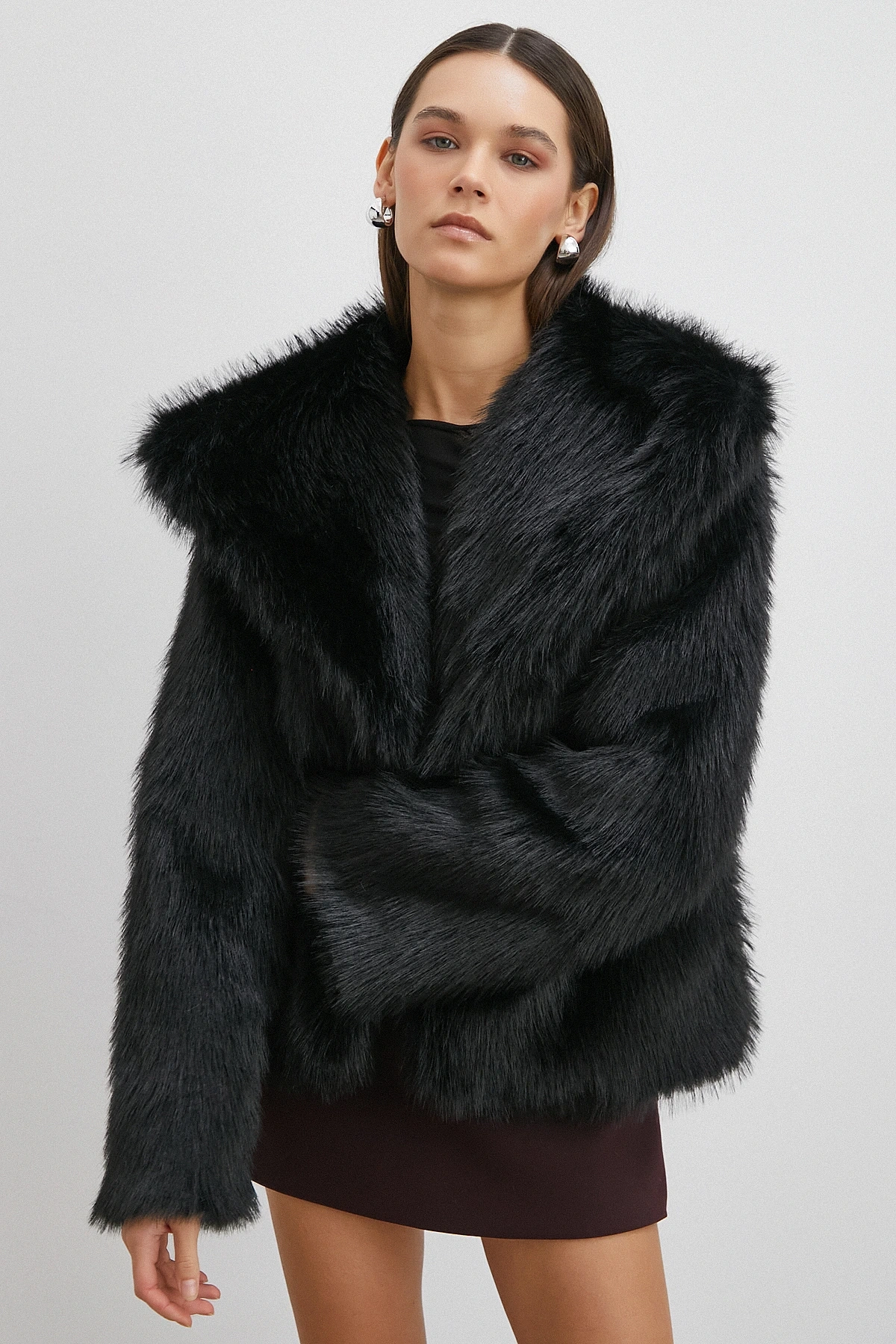 Midi Boy Lolita Kürk Siyah