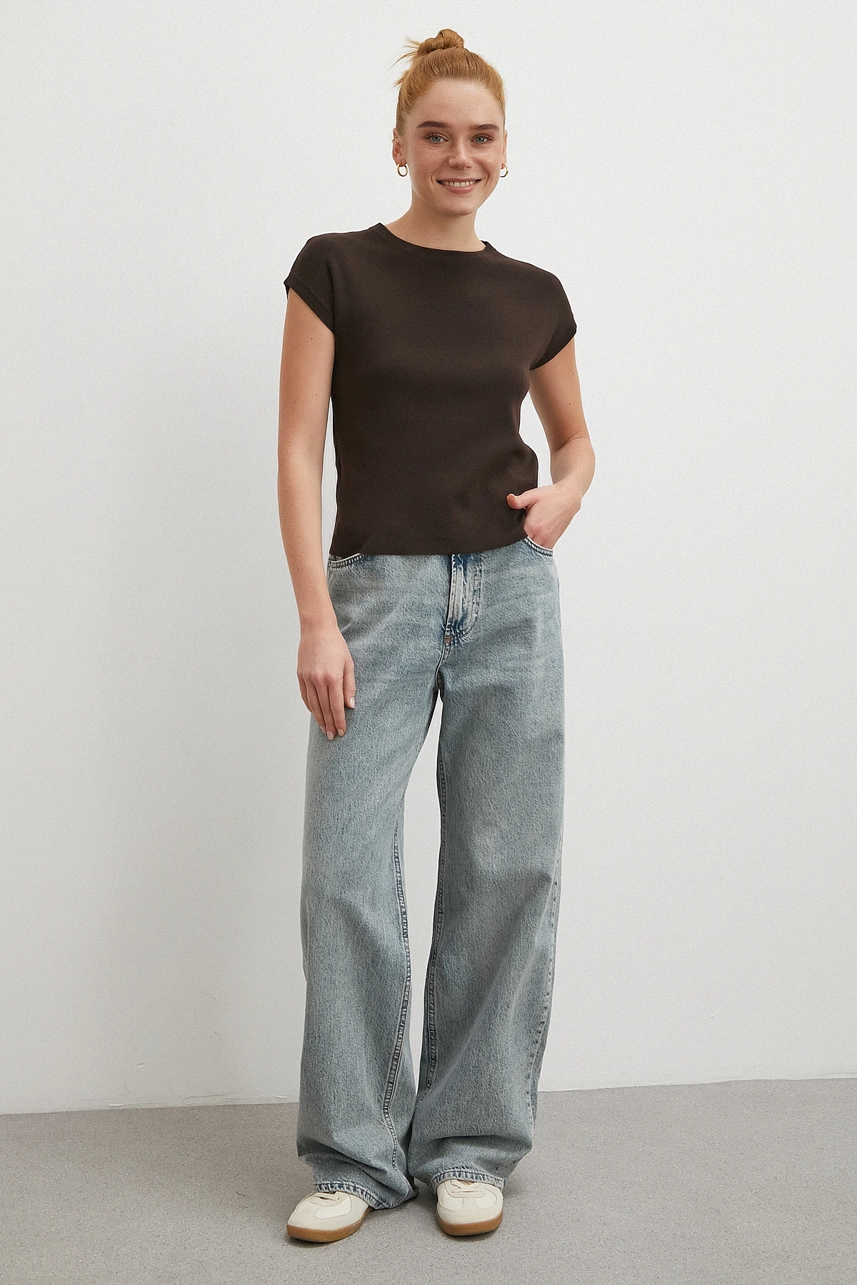 Yüksek Bel Relaxed Fit Jean Mavi