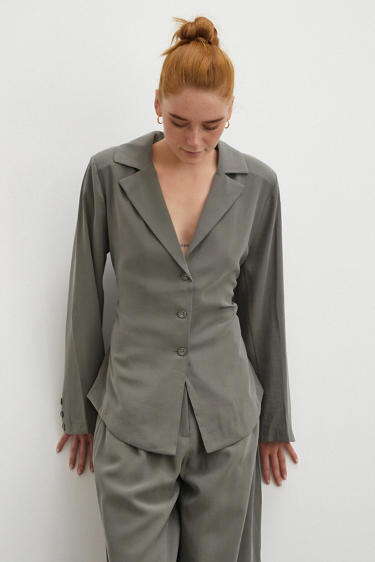 Gömlek Pantolon Modal Takım Haki