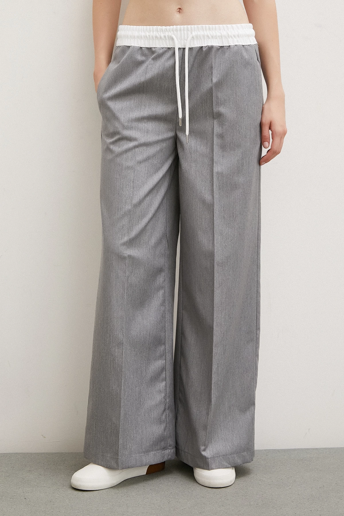 Beli Latikli Garnili Pantolon Gri