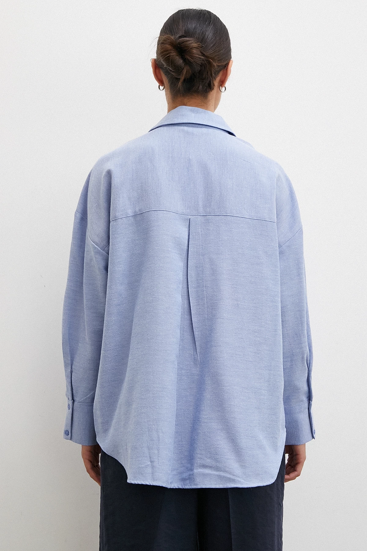 Robalı Klasik Gömlek İndigo