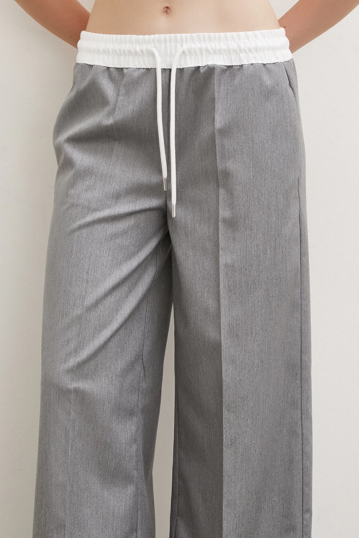 Beli Latikli Garnili Pantolon Gri