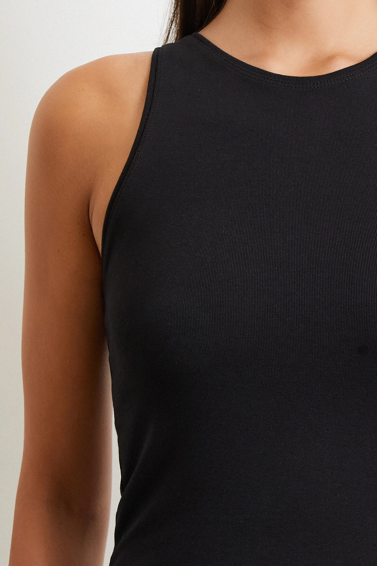 Basit Crop Top Siyah