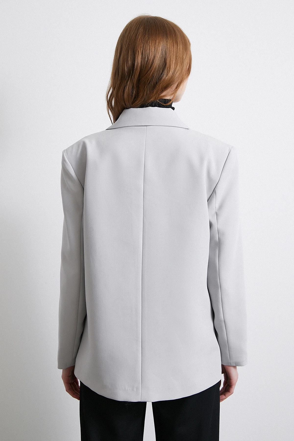 Klasik Poliviskon Ceket Gri