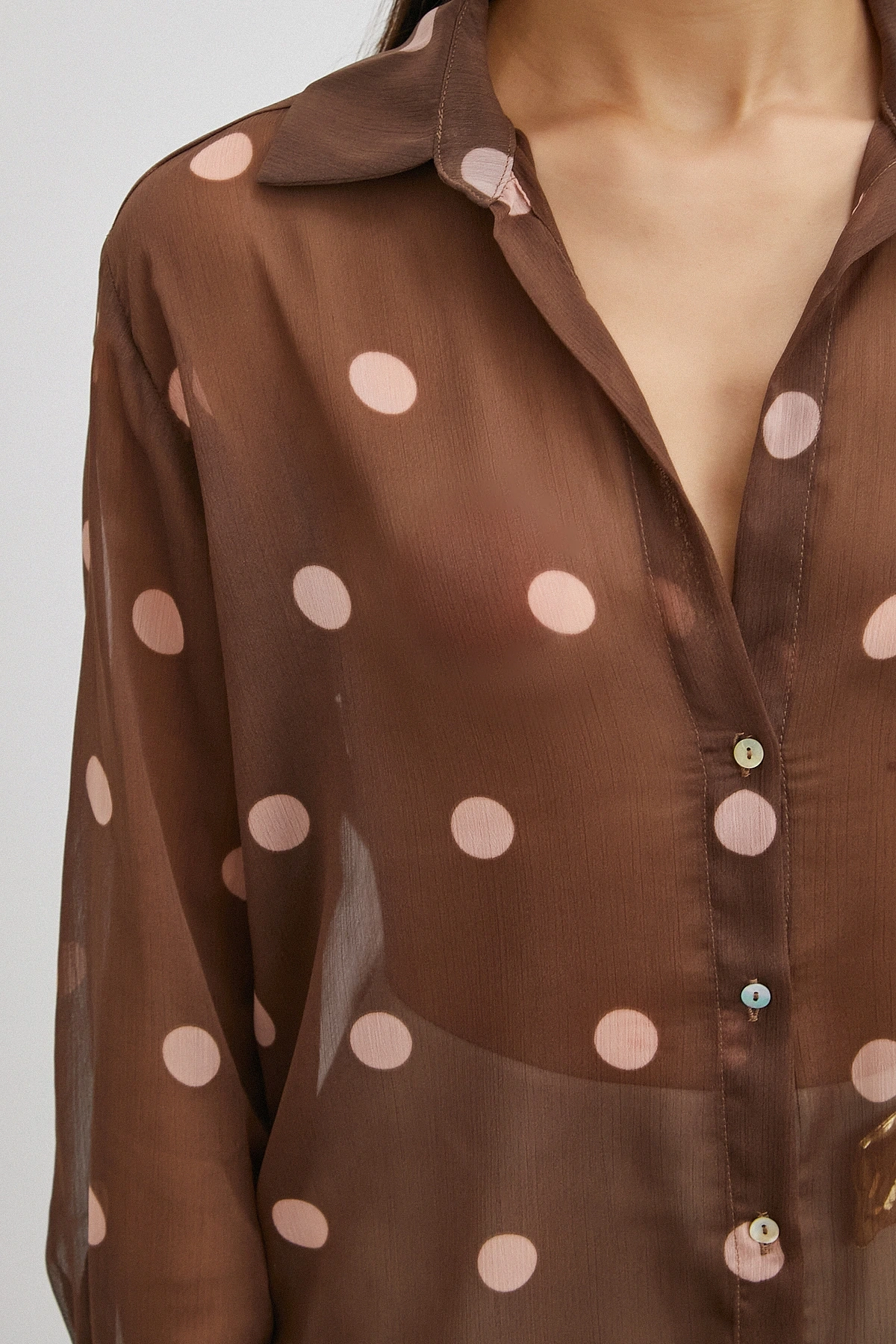 Desenli Yoryo Gömlek Kahve