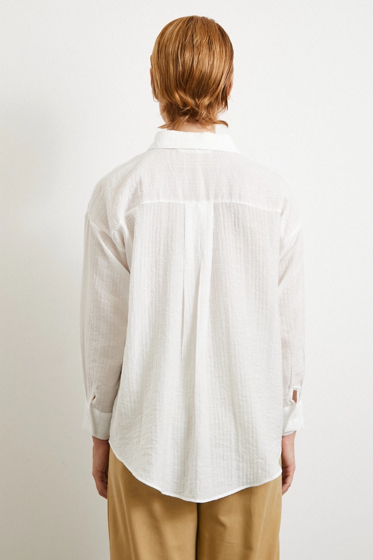 Dokulu Gömlek Beyaz