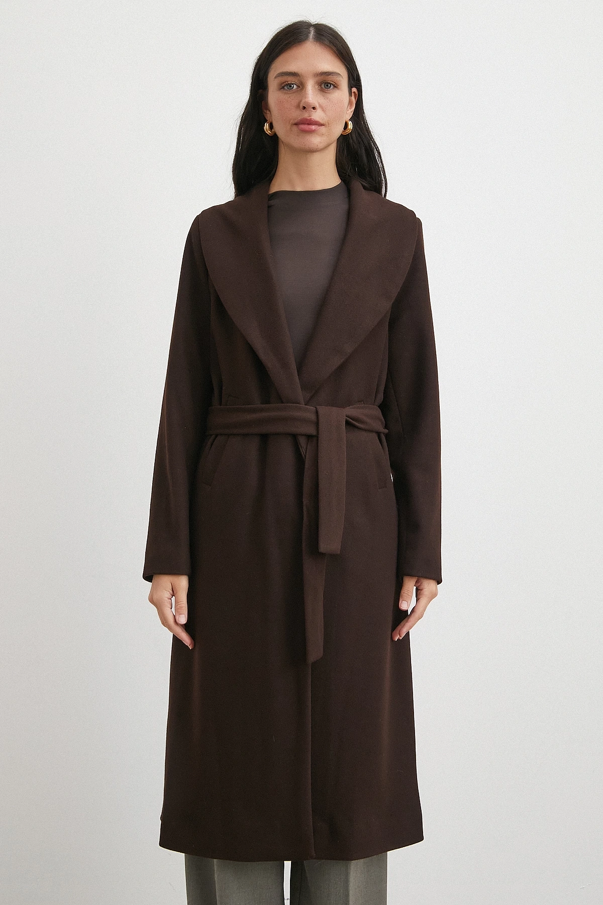 Kuşaklı Kaşe Kaban Kahve