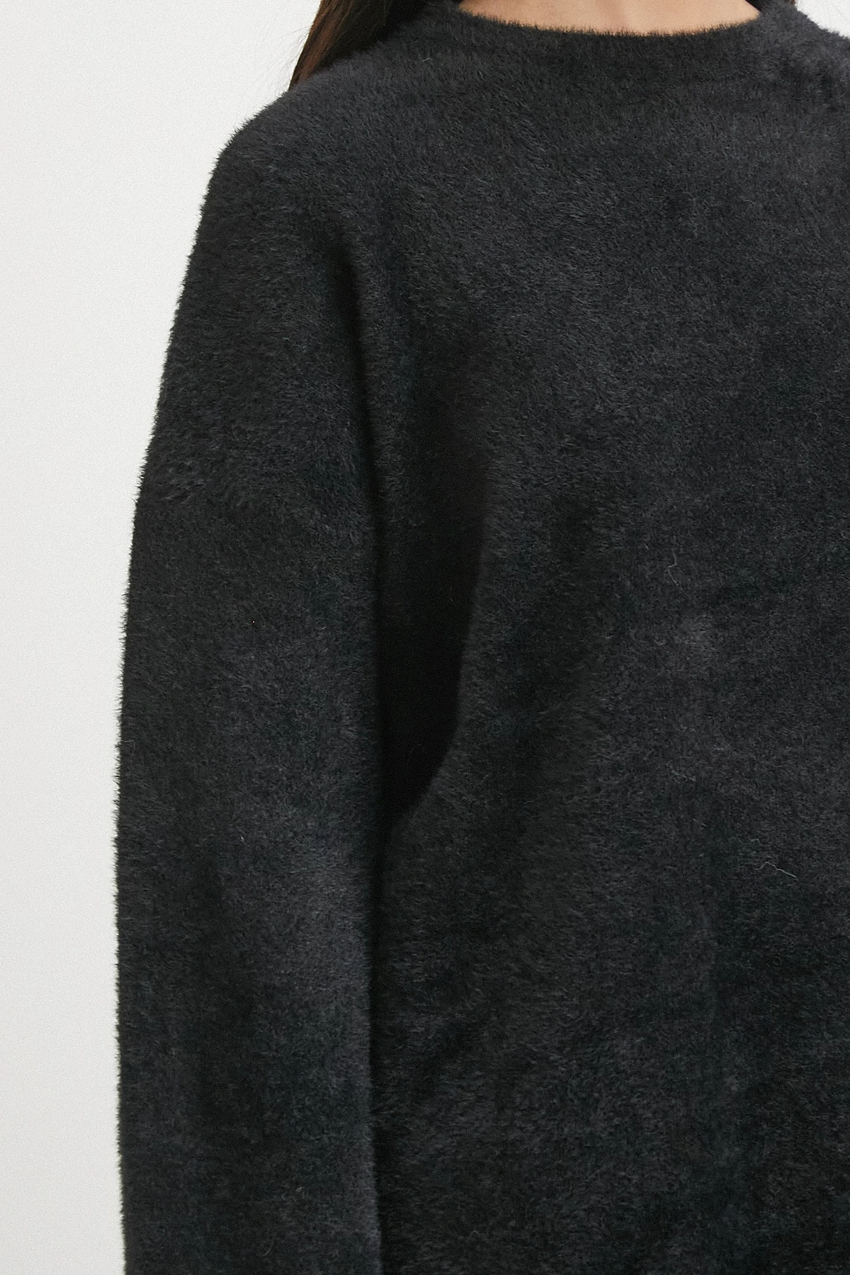 Bisiklet Yaka T Kol Kazak Siyah