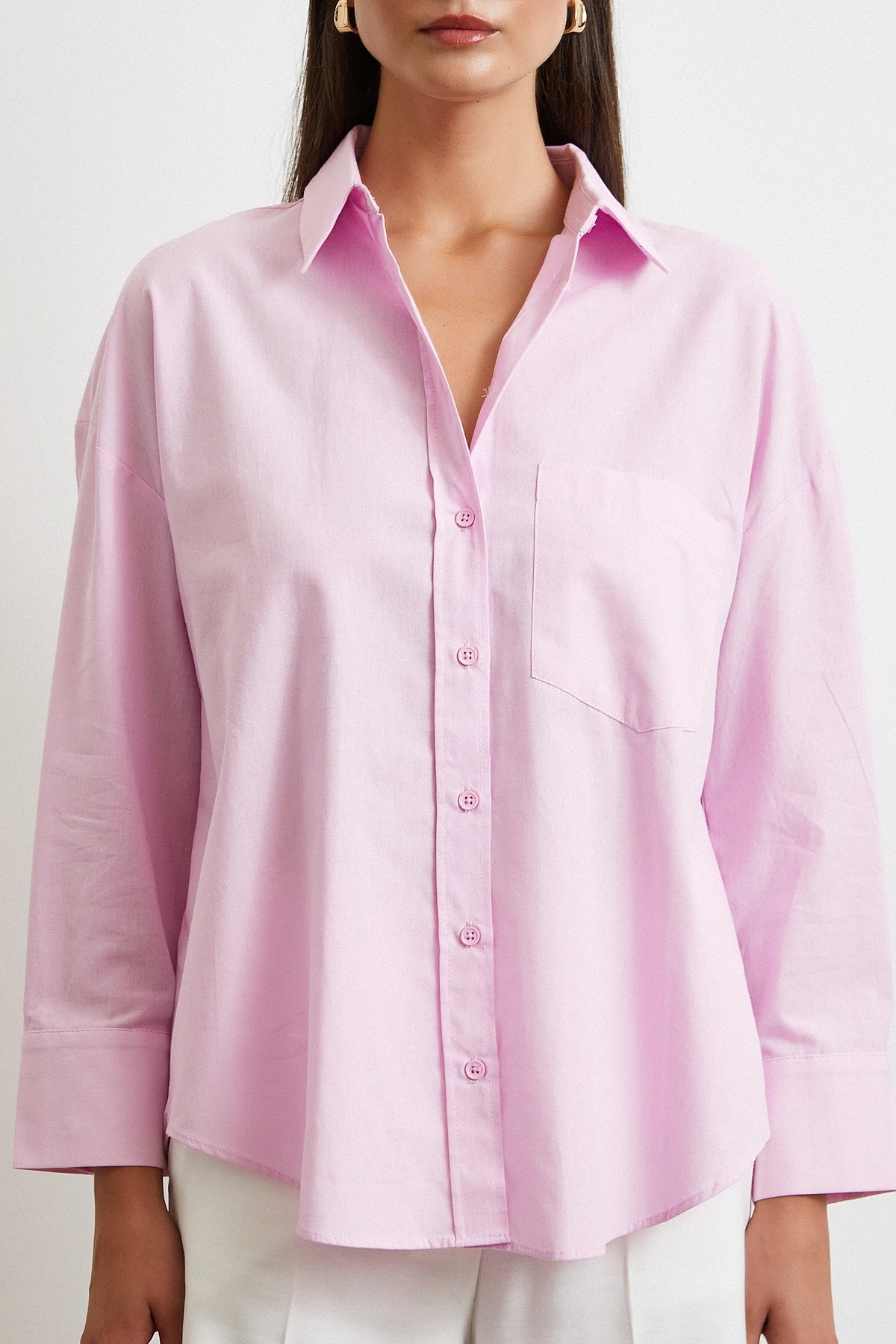 Must Have Poplin Gömlek Pembe