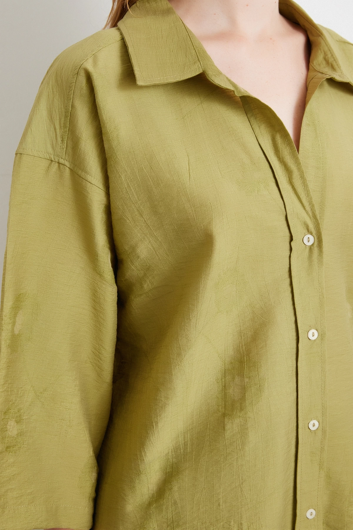 Fakir Kol Oversize Gömlek Yeşil