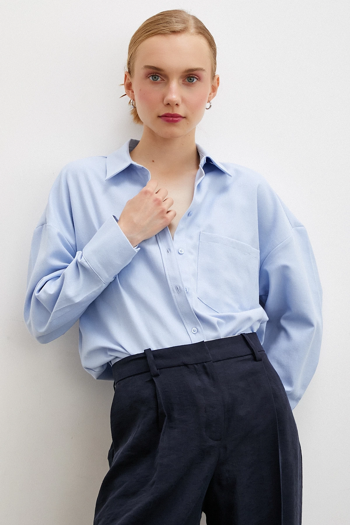 Klasik Gömlek Buz Mavisi