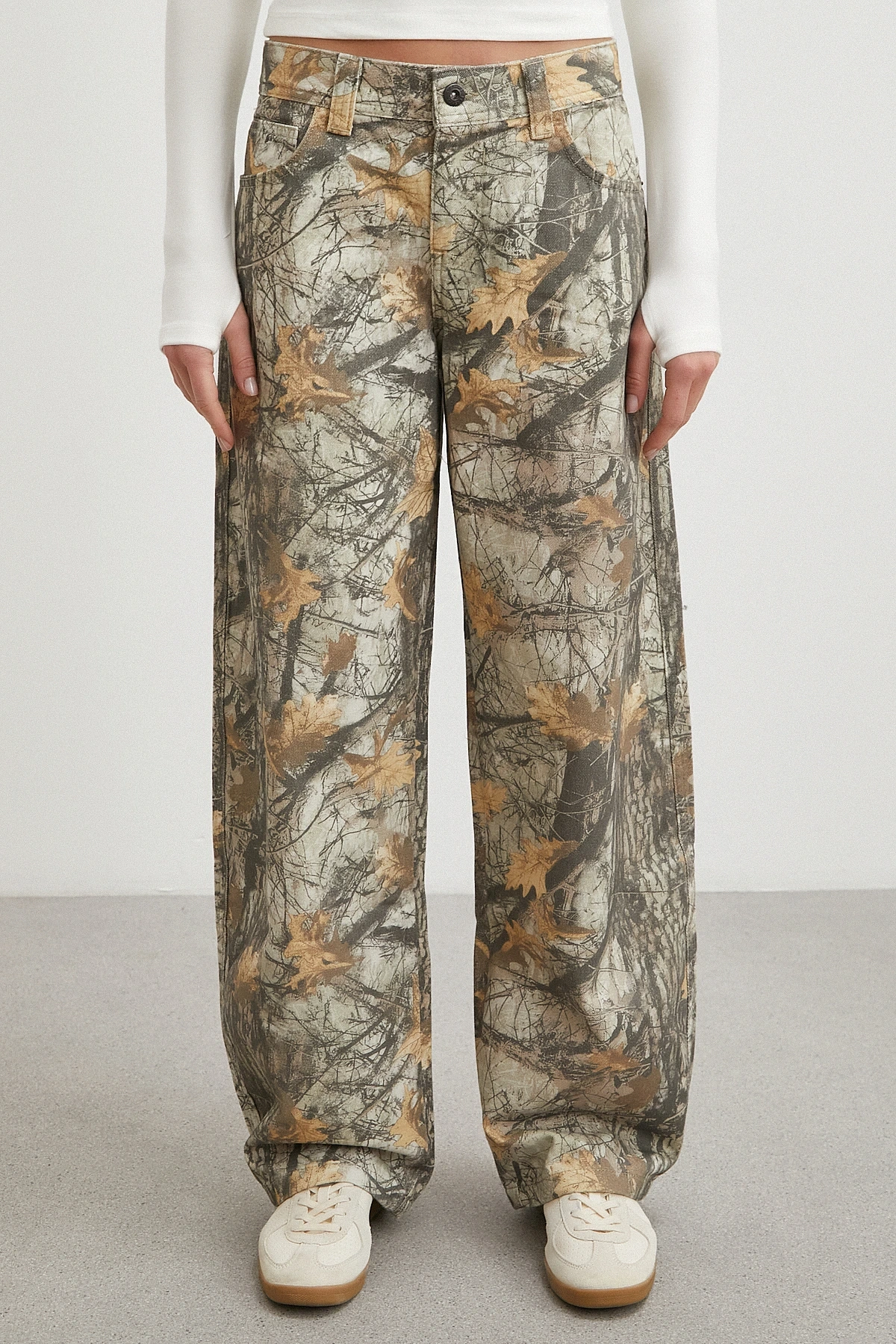 Desenli Boyfriend Premium Jean Bej