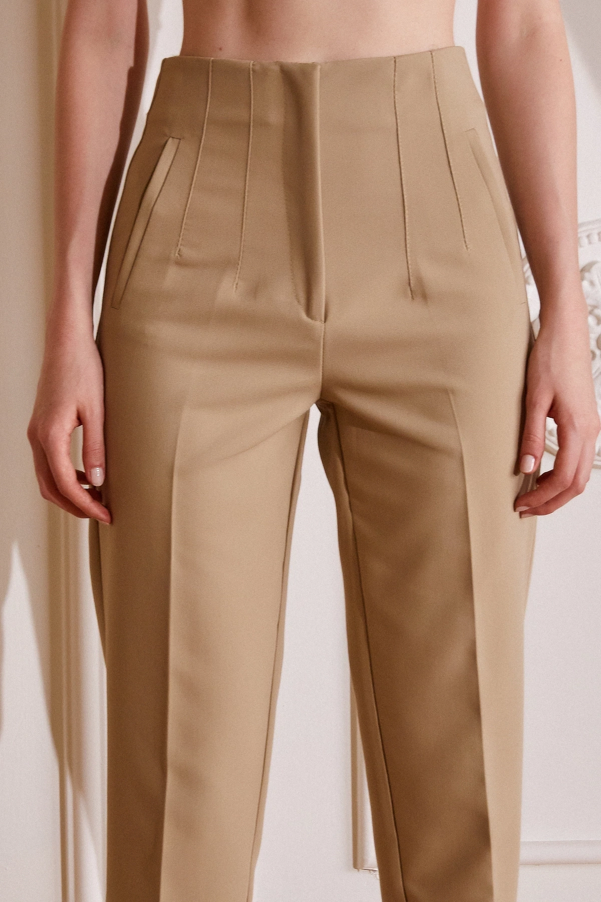 Skinny Kumaş Pantolon Vizon