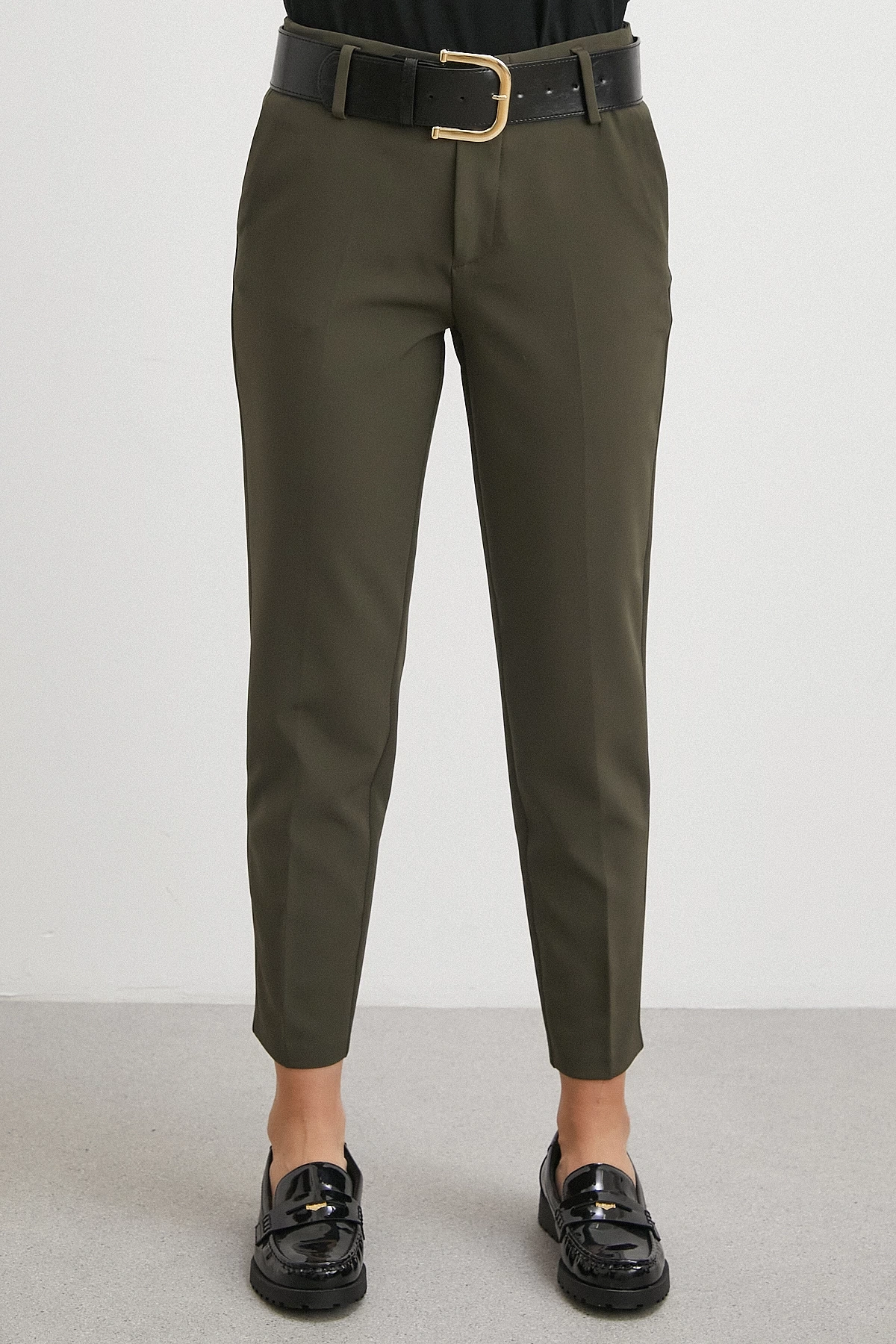 Kemer Havuç Paça Pantolon Haki