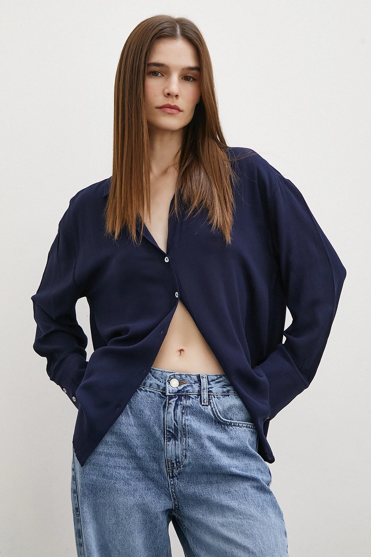 Viskon Basic Gömlek Lacivert