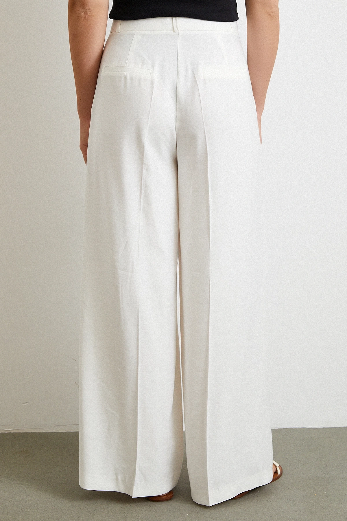 Geniş Paça Palazzo Pantolon Ekru