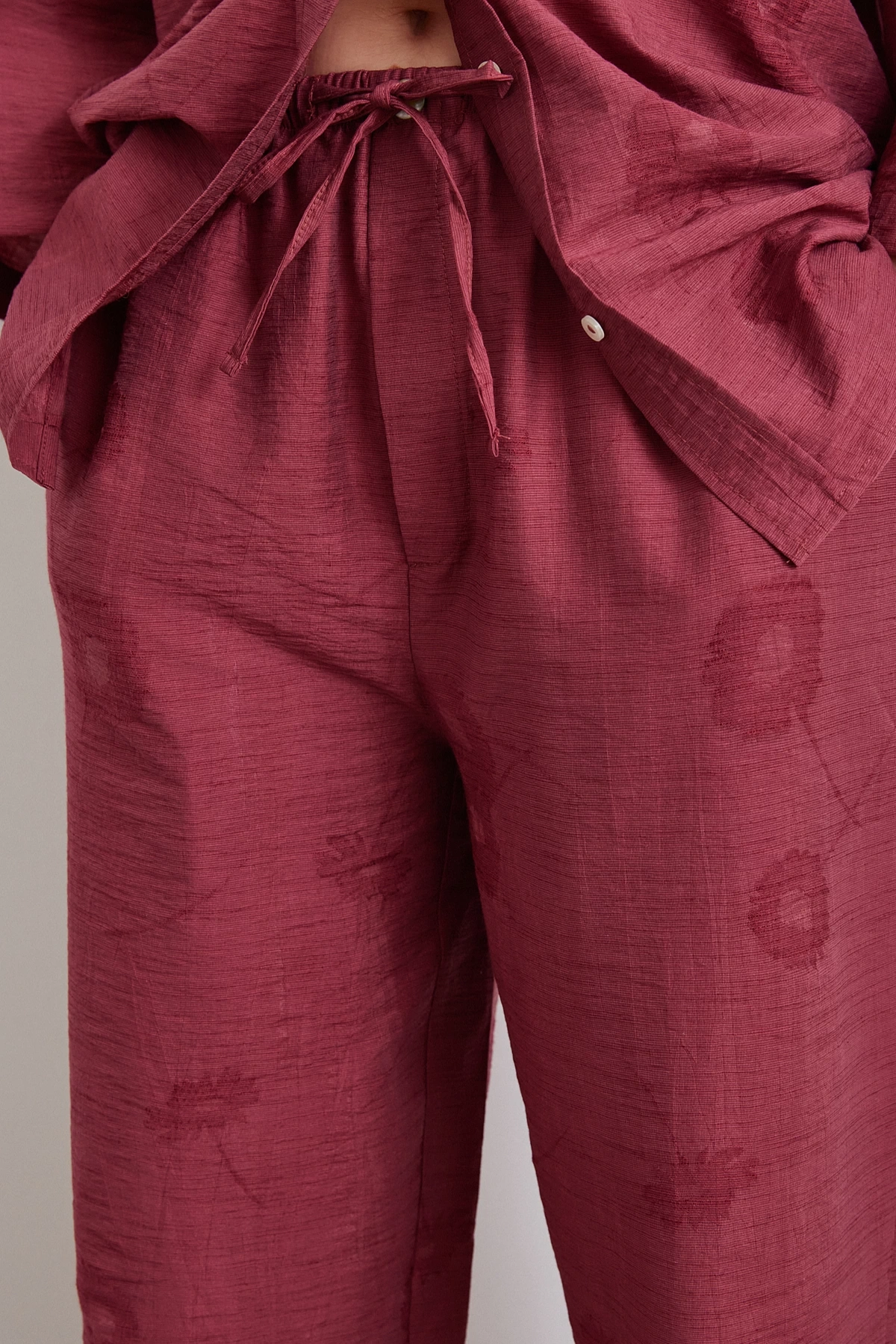 Arka Cepli Salaş Pantolon Bordo