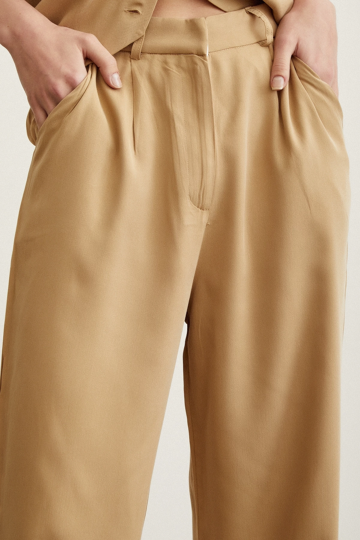Geniş Paça Pantolon Camel