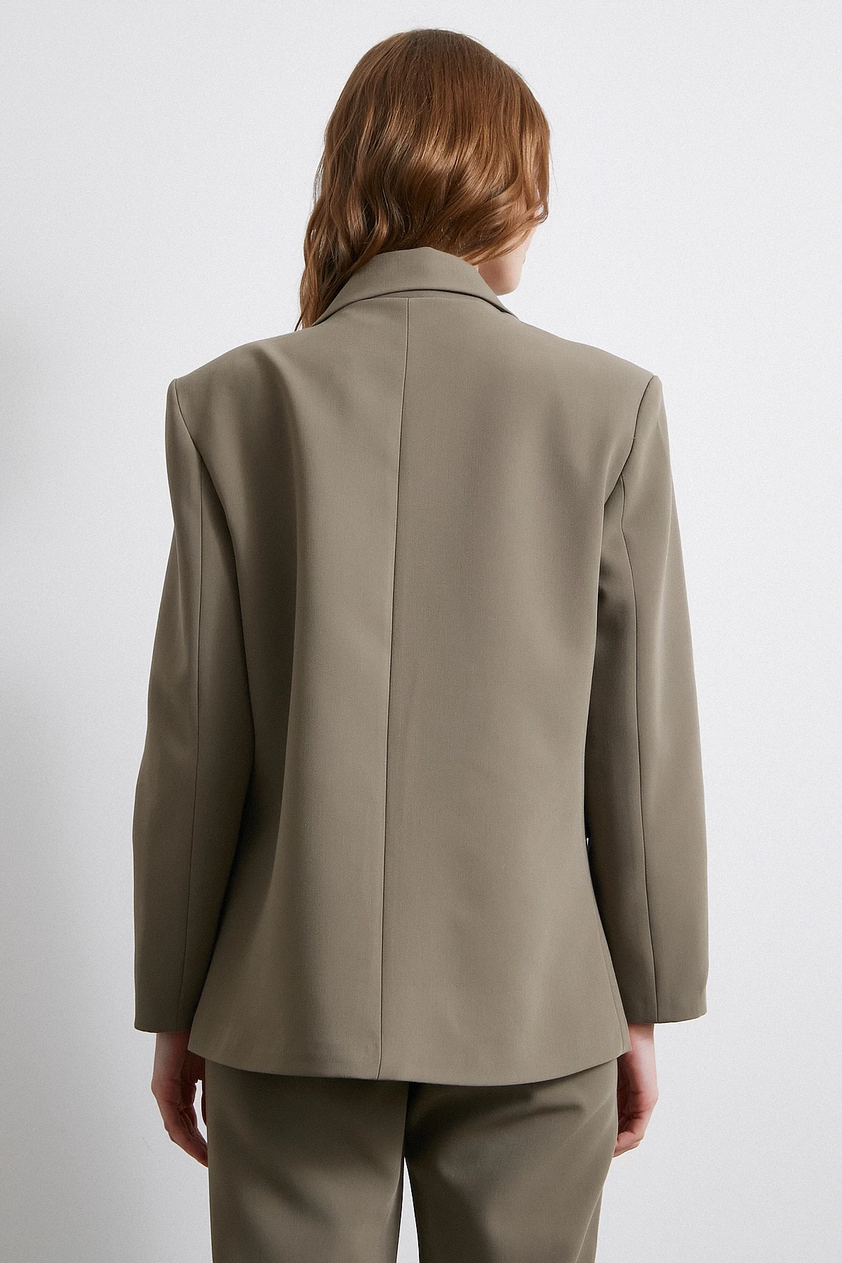 Klasik Poliviskon Ceket Haki