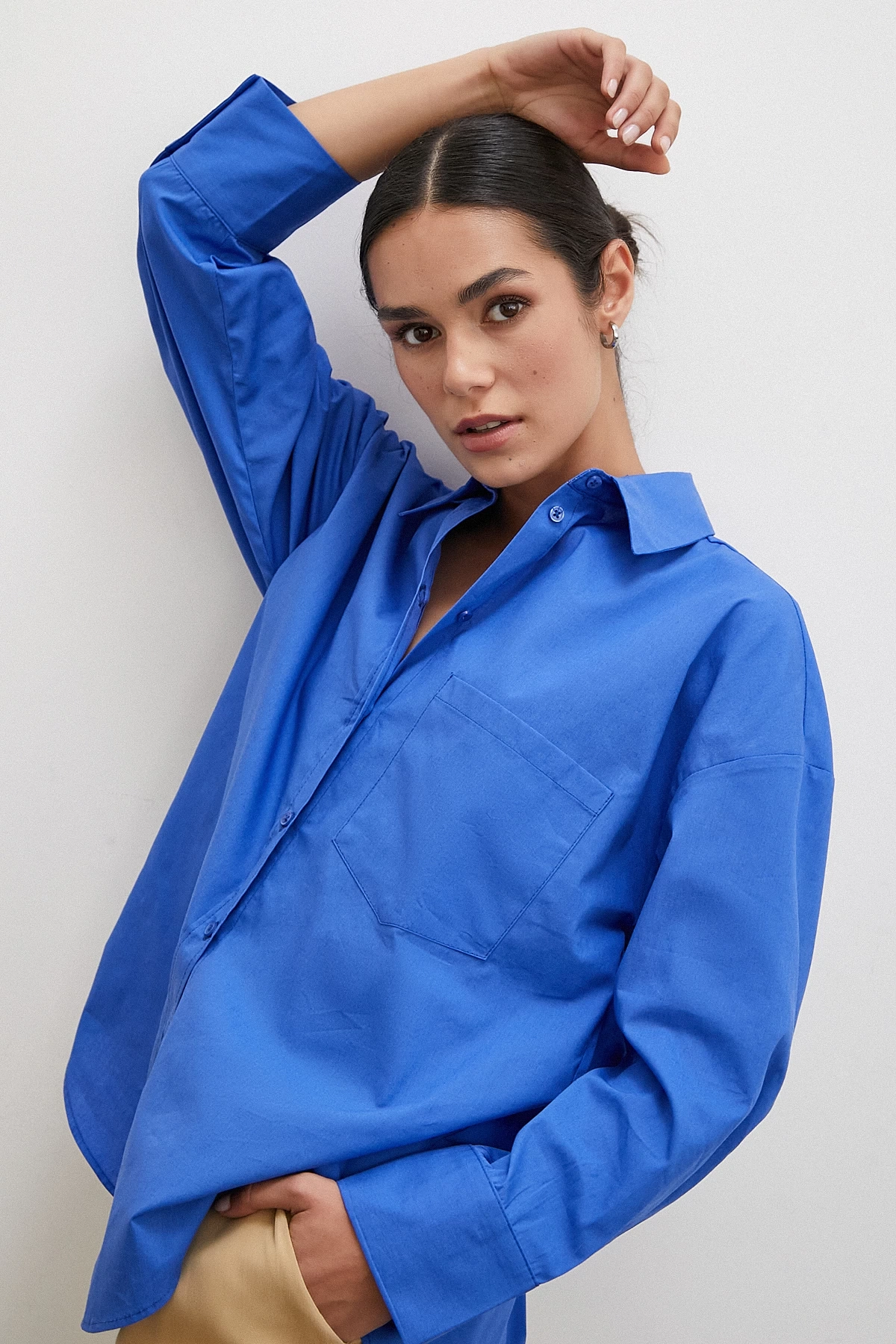 Pamuklu Klasik Gömlek İndigo