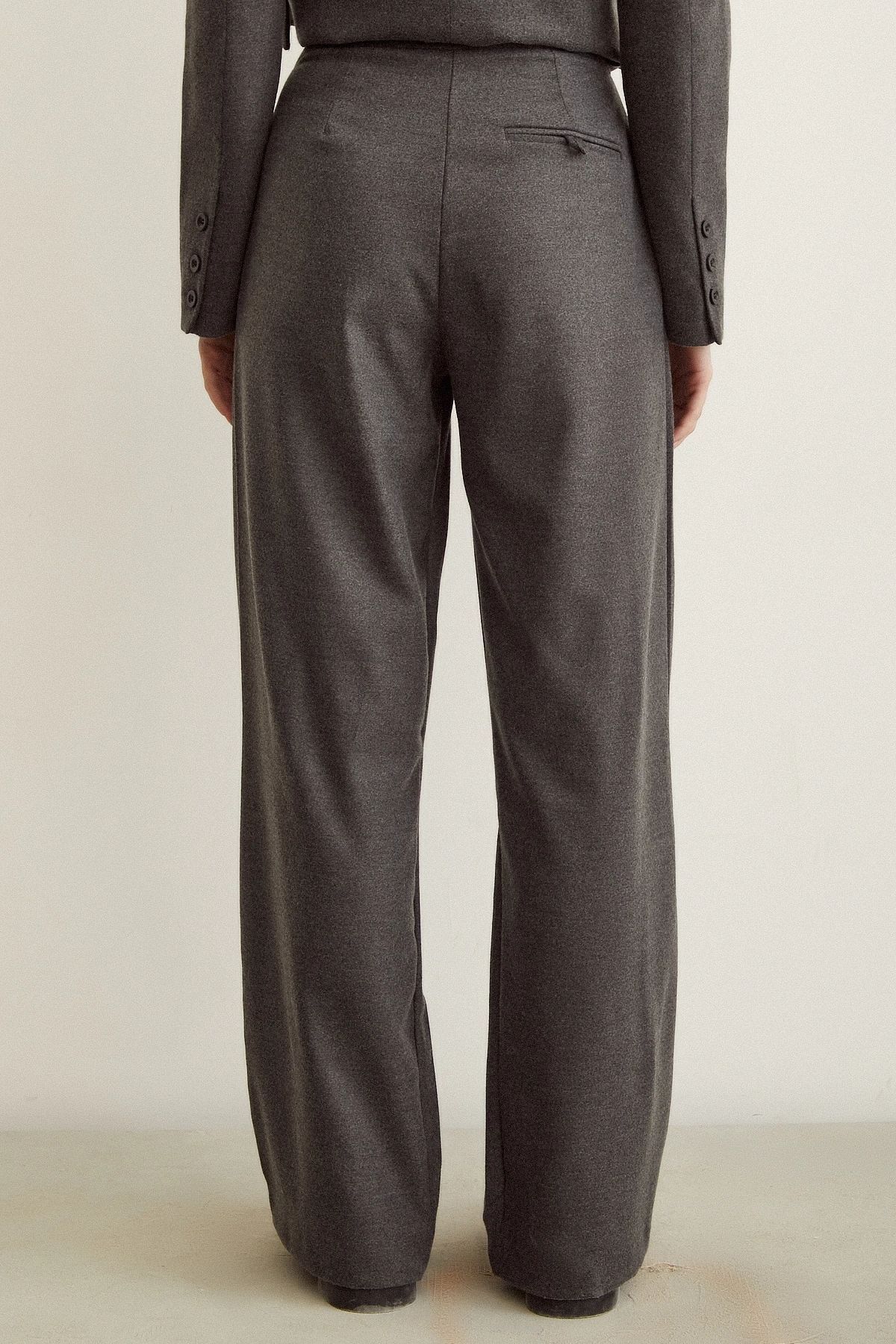 Pileli Kumaş Panolon Gri