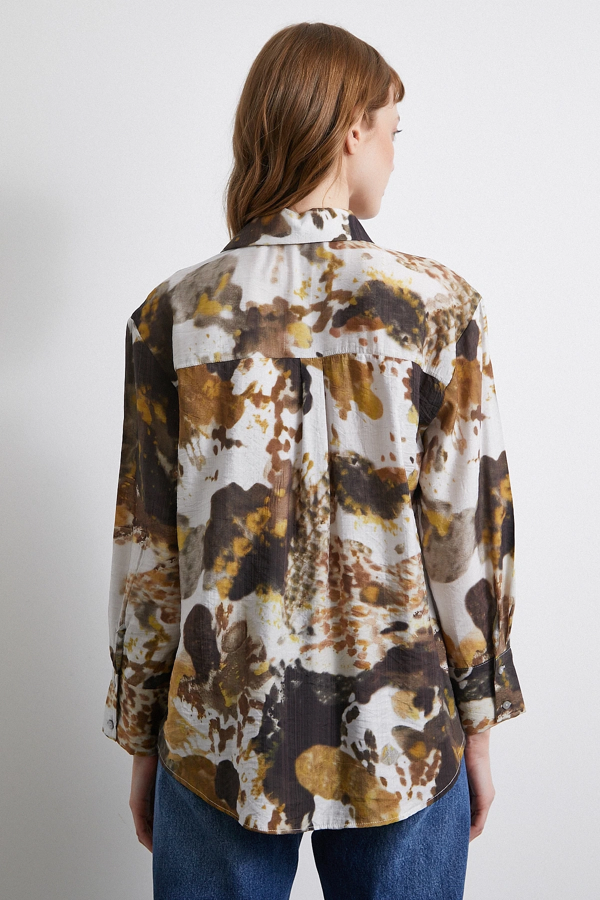 Batik Desen Vual Gömlek Haki