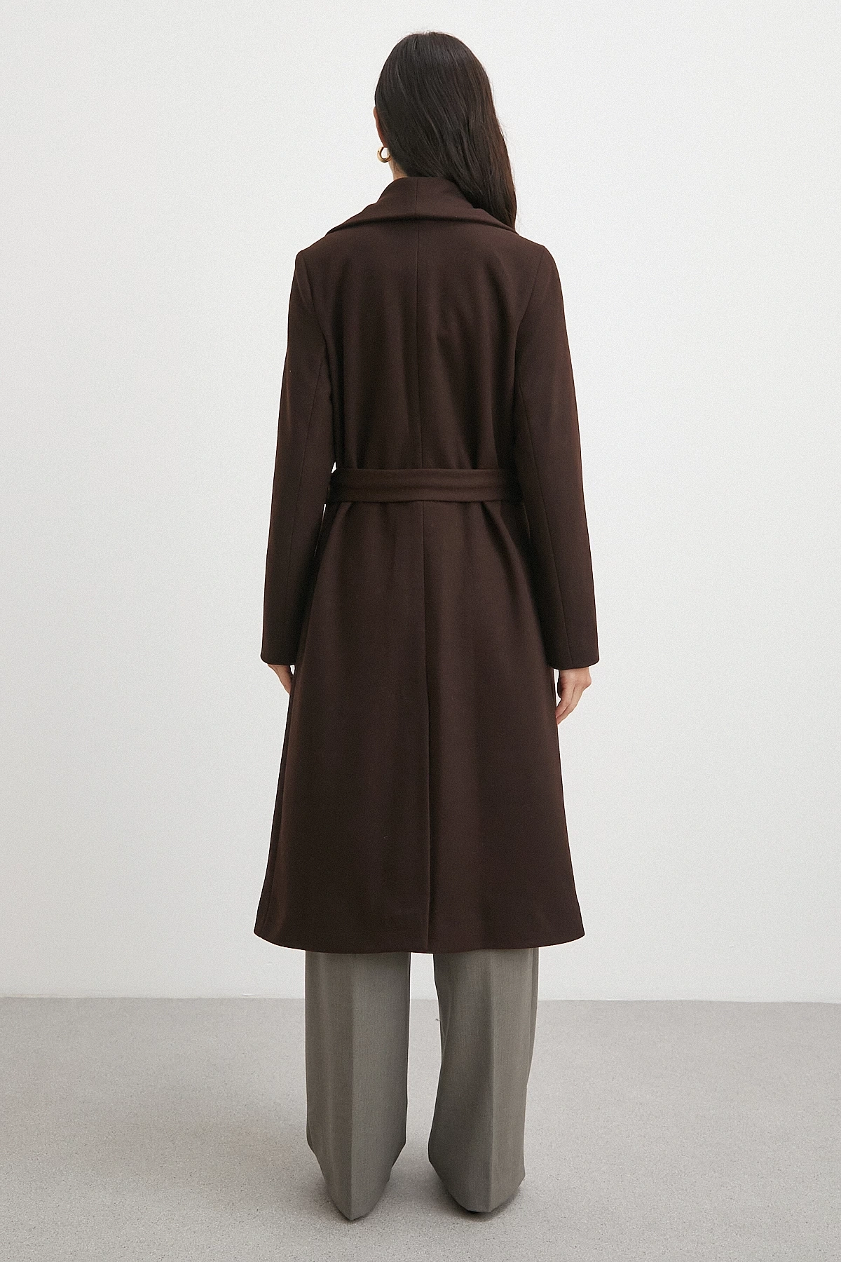 Kuşaklı Kaşe Kaban Kahve