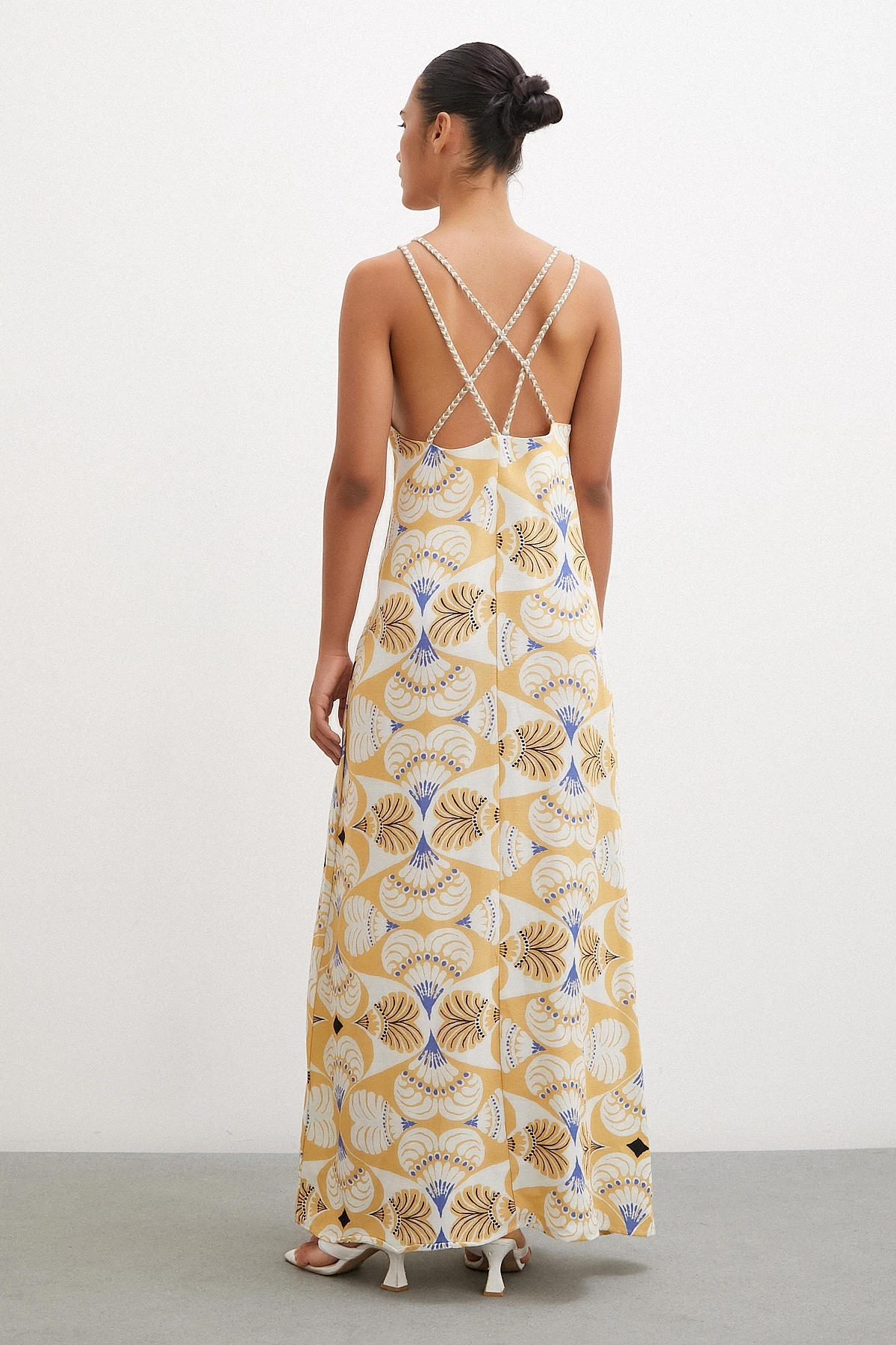 İp Askılı Elbise Hardal