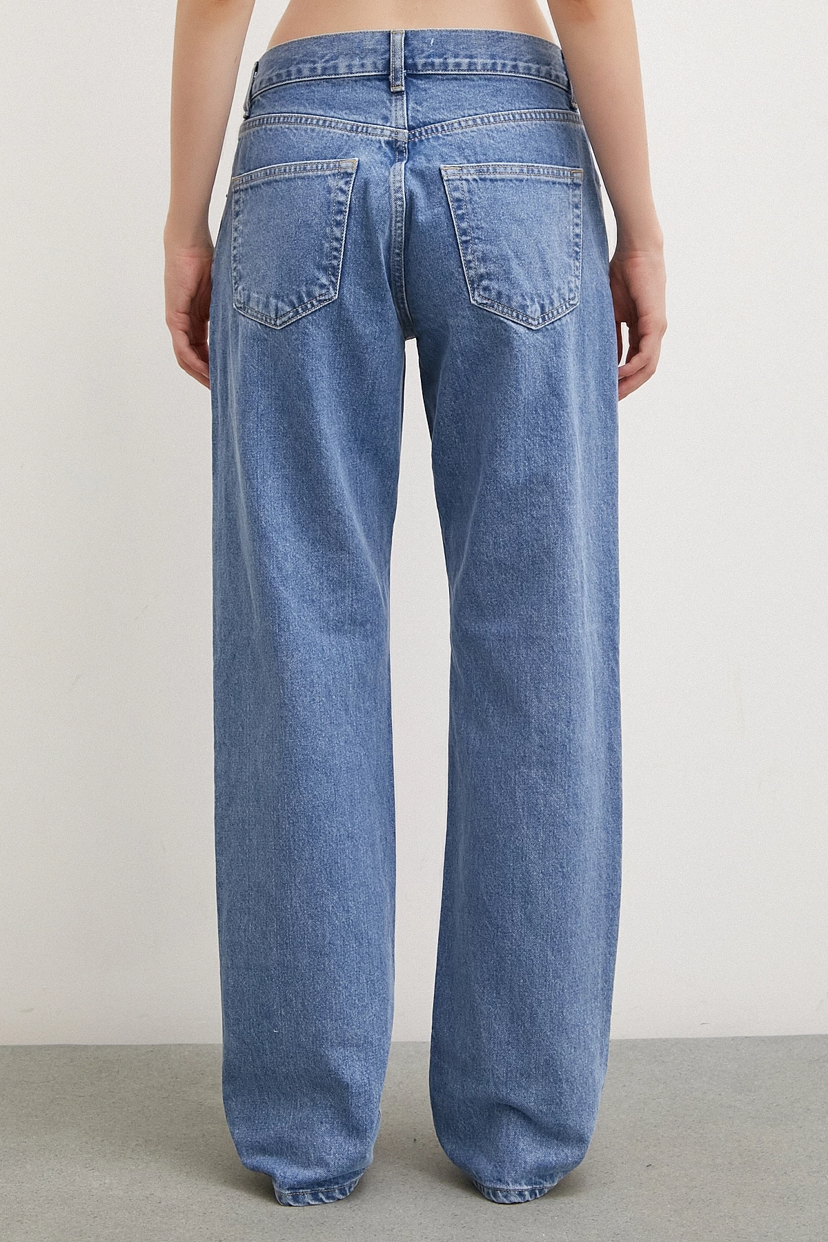 Beş Cepli Boru Paça Jean Mavi